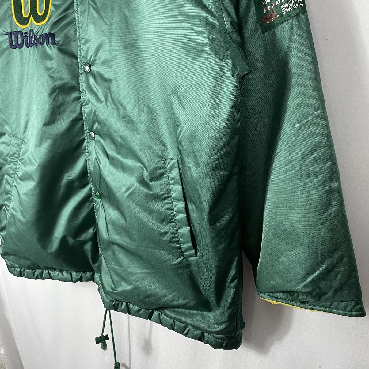 Vintage × Wilson 🔥Rare🔥Wilson Big Spellout Snap Buttons Coach Light Jacket Size US L / EU 52-54 / 3 - 7 Thumbnail