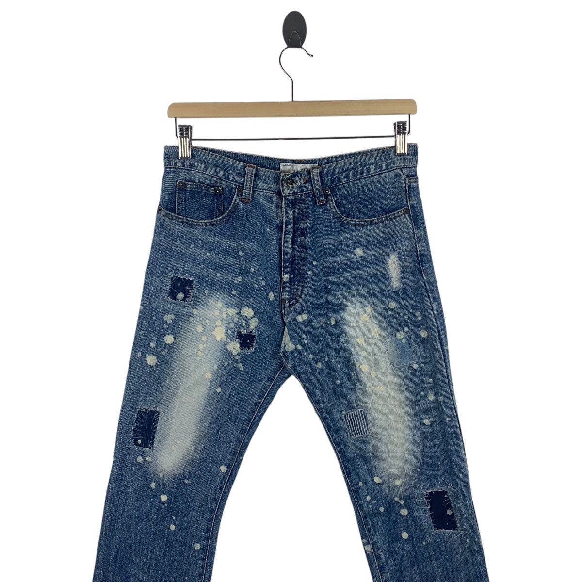 Japanese Brand JTU japanesebrand painter patcher blue jeans Size 29" - 2 Thumbnail