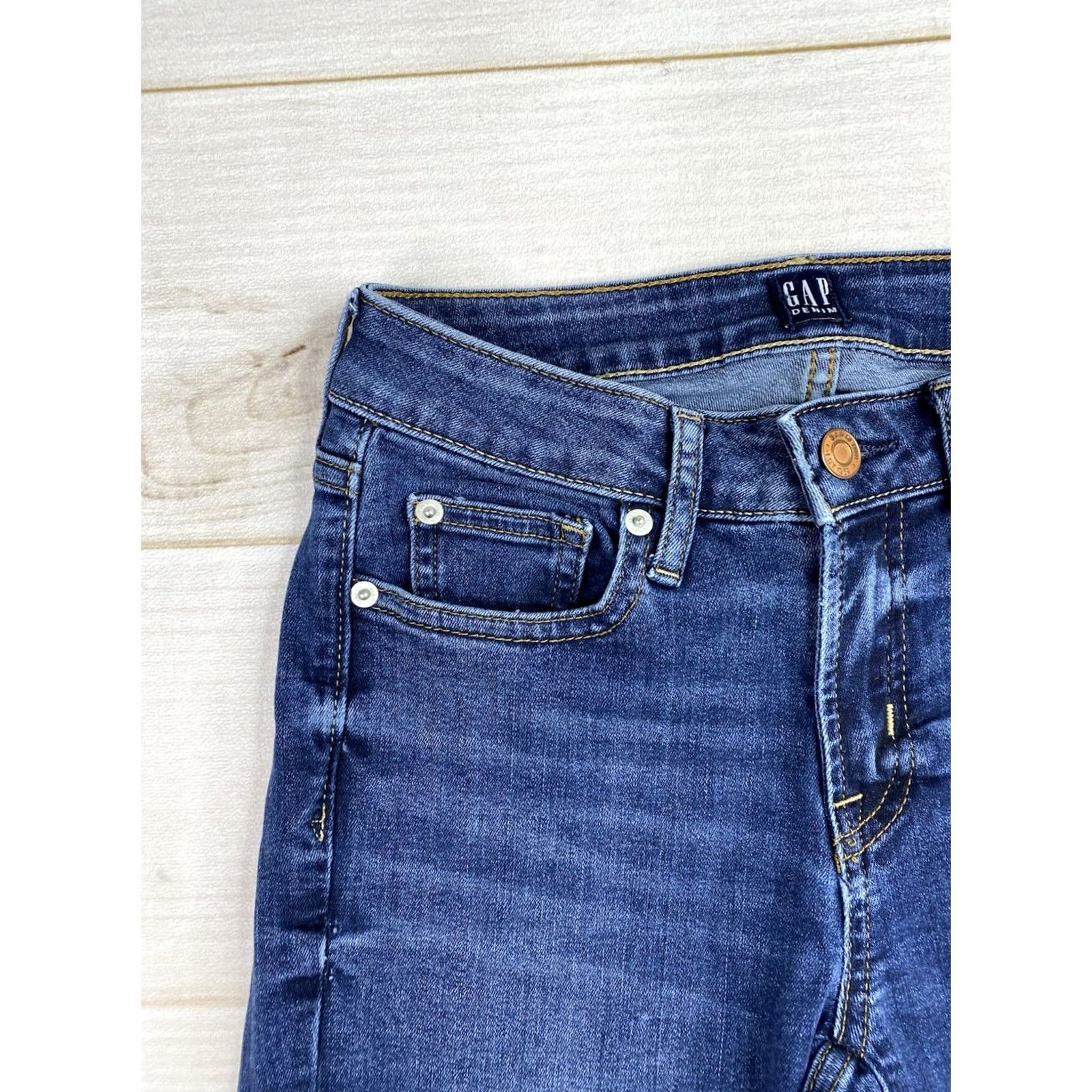Gap Gap 1969 Jeans Skinny 0/25 Blue Denim Pocket Stretch Women Adult Regular Size 25" / US 0 / IT 36 - 2 Thumbnail