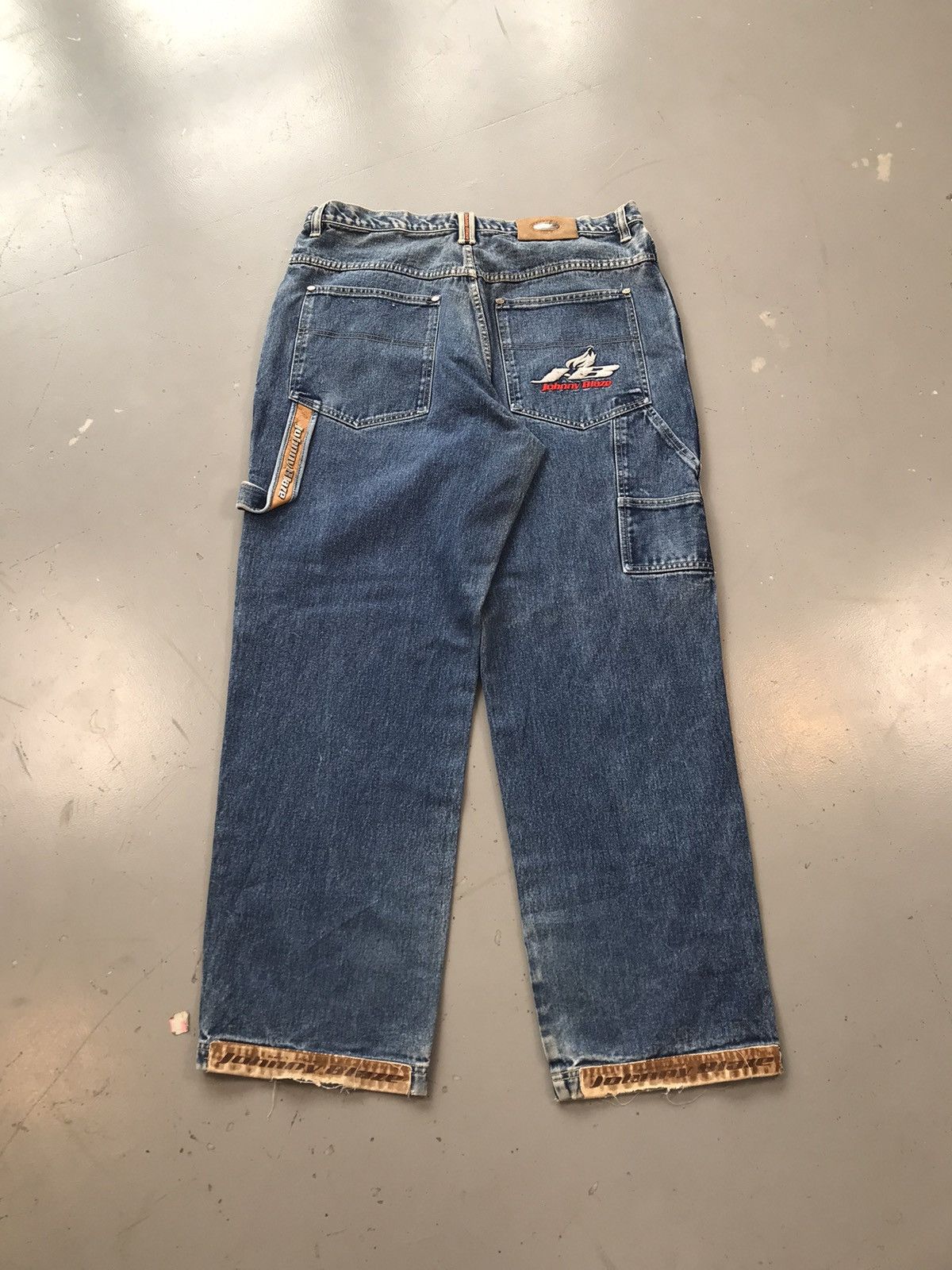 Designer × Vintage Vintage johnny blaze baggyfit SpellOut denim pant Size US 36 / EU 52 - 10 Thumbnail