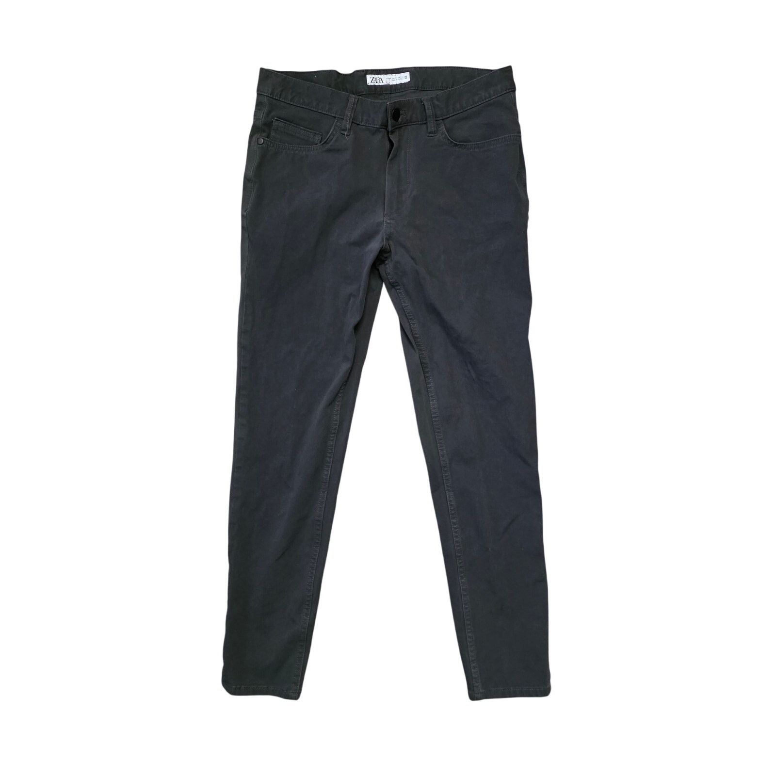 Zara Zara Man Modern Flat Front Pants Men’s 31 Black Slim Fit Size US 31 - 1 Thumbnail