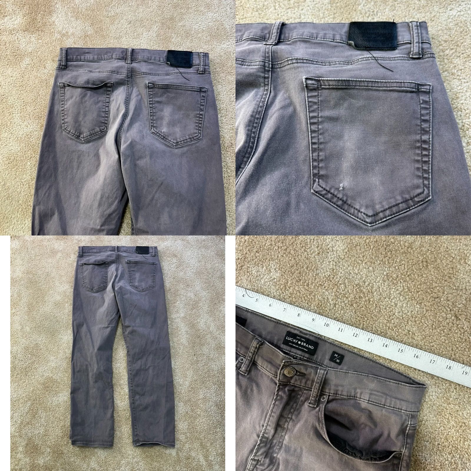 Lucky Brand Lucky Brand Jeans 121 Slim 34x30 Gray Denim Straight Men Size US 34 / EU 50 - 8 Thumbnail