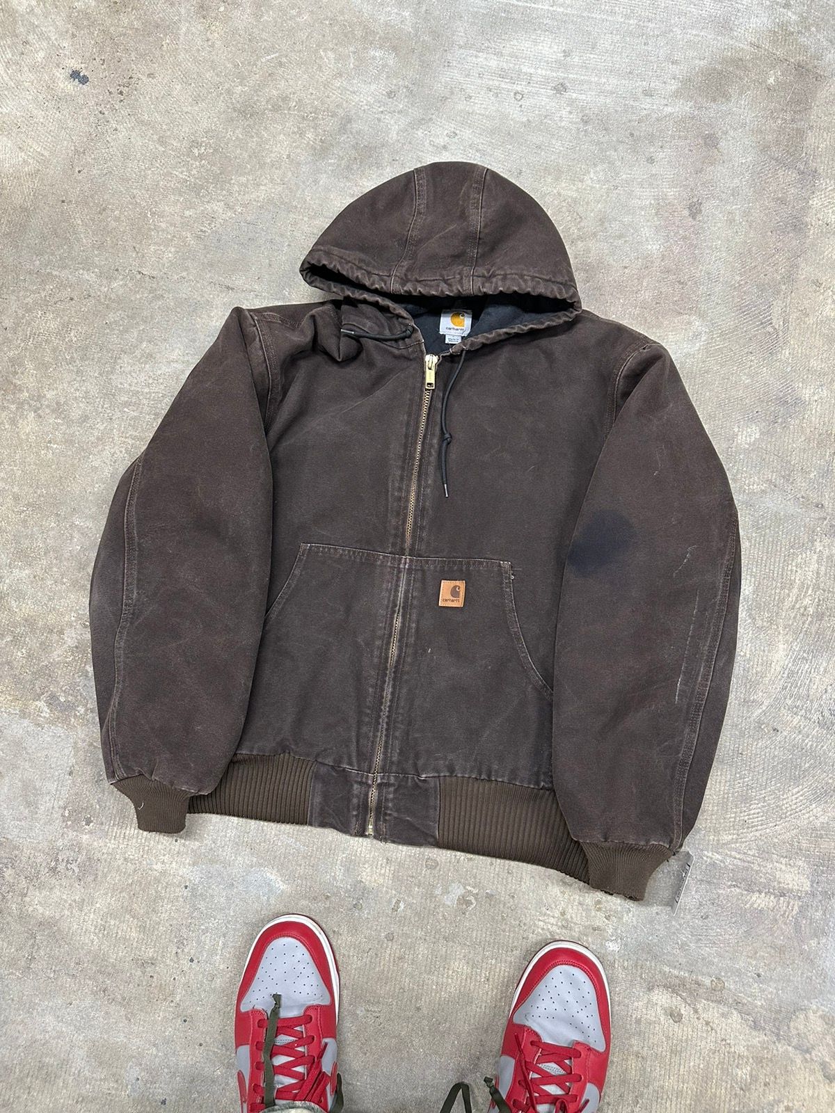 Pre-owned Carhartt X Vintage Y2k Quilted Lined Mochabrown Carhartt Detroit Jacket In Brown