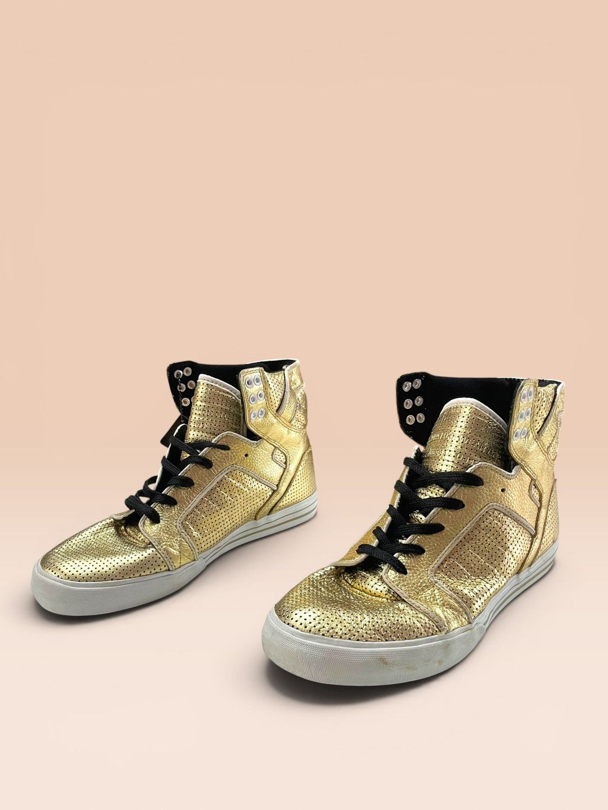 Supra Supra Skytop 14K Gold Perforated Hightops Size US 9 / EU 42 - 1 Thumbnail