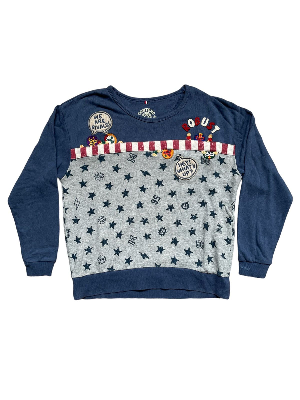 image of 20471120 x Angel Blue 2000S Rough Pop Star Sweatshirt Crewneck in Ash (Size Medium)
