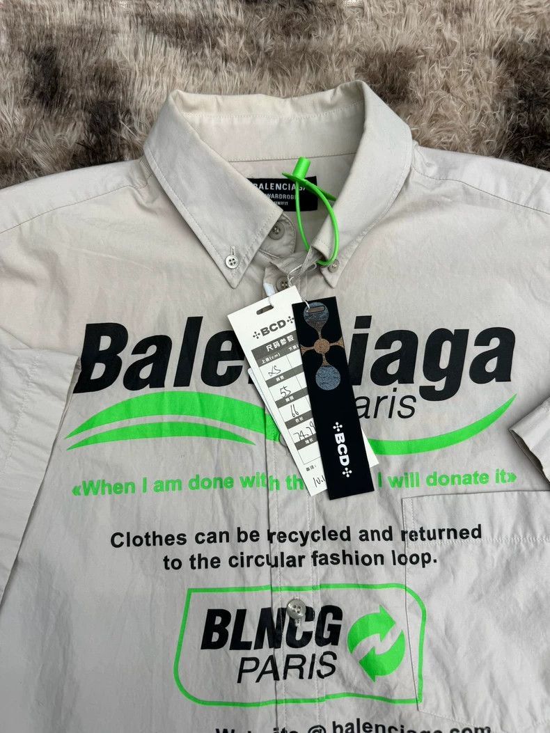 Balenciaga Balenciaga Nvironment-friendly cola shirt short sleeve 2504 Size US XS / EU 42 / 0 - 2 Thumbnail
