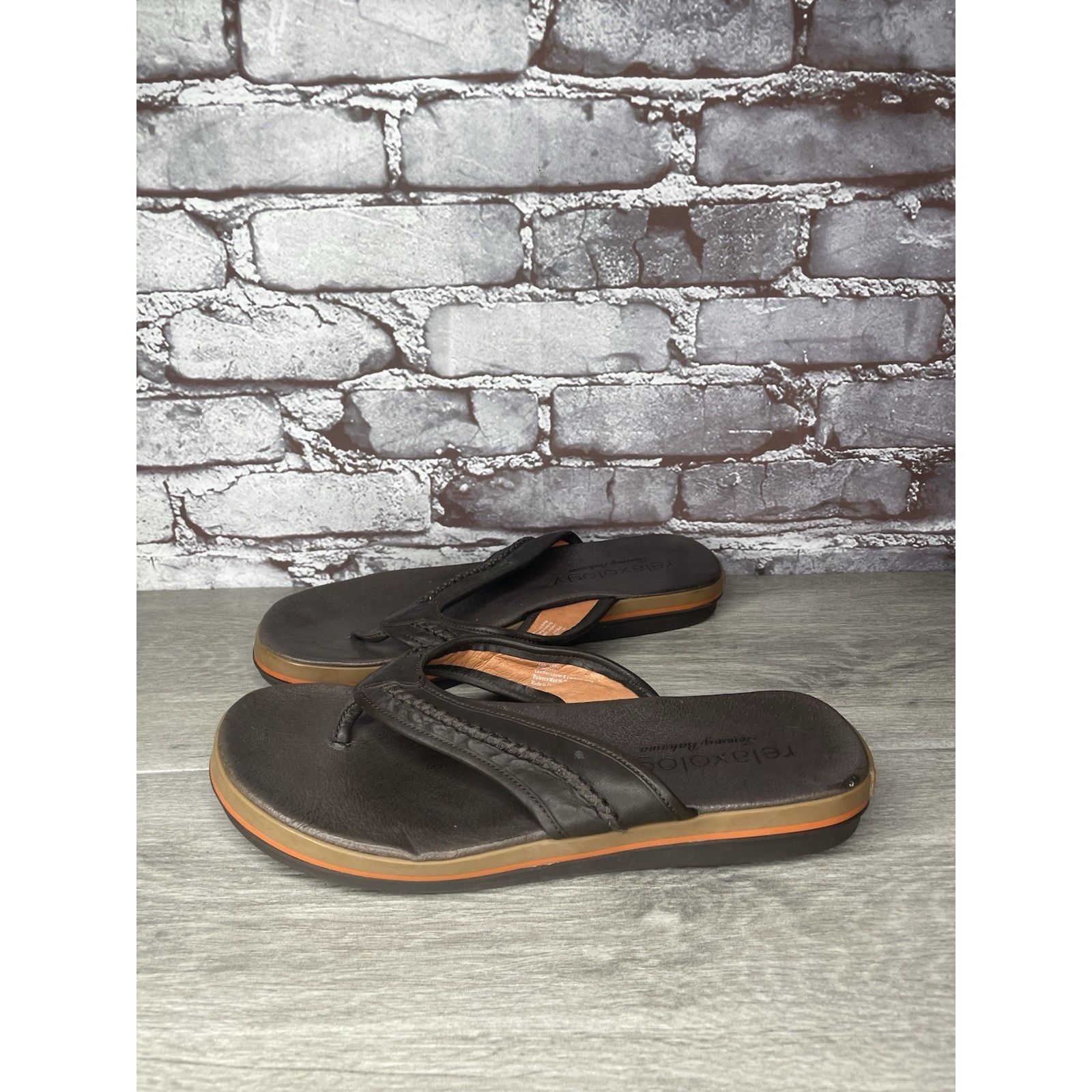 Tommy Bahama TOMMY BAHAMA RELAXOLOGY Jasper Brown Leather Synthetic FlipF Size US 10 / EU 43 - 1 Thumbnail