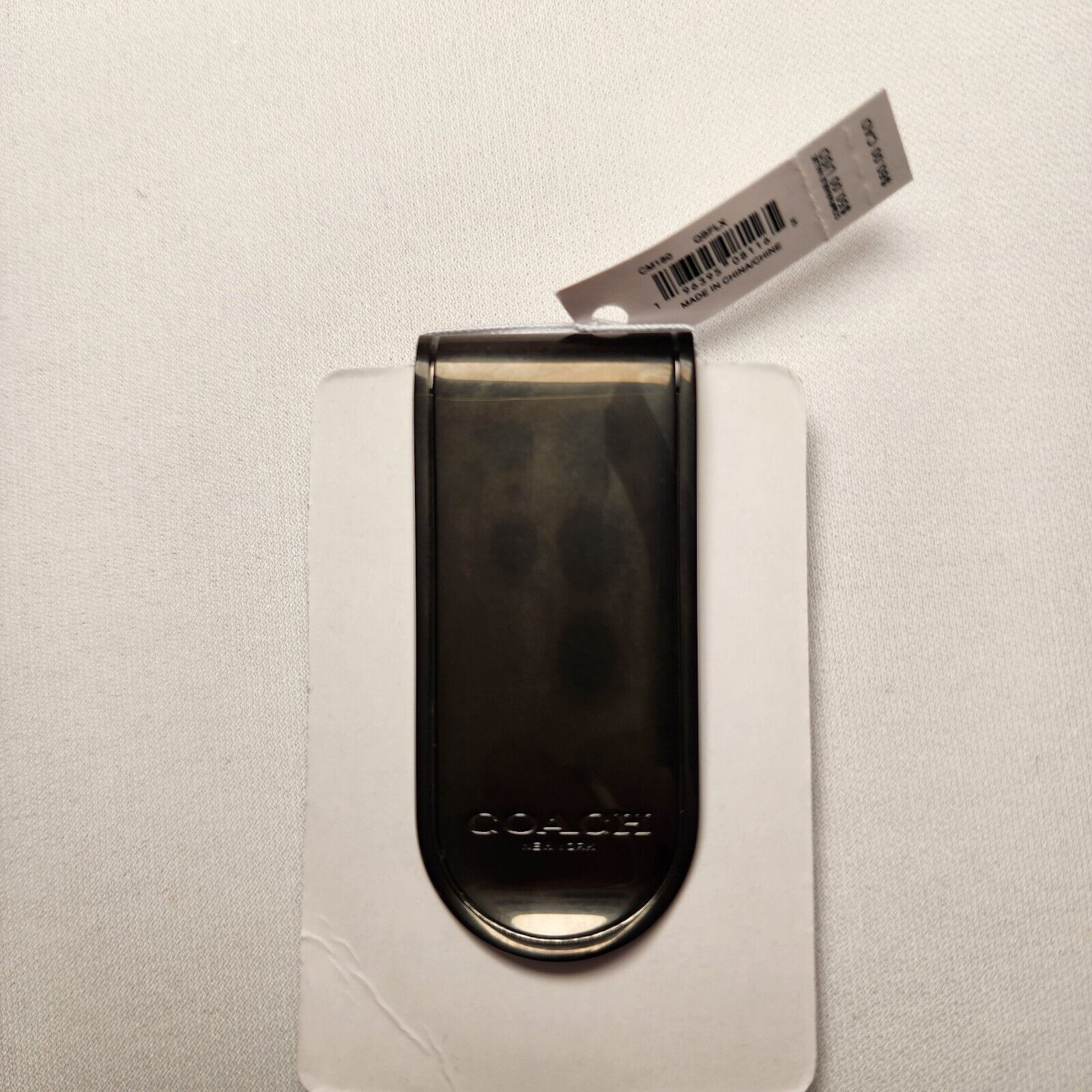 Coach NWT COACH CM180 LEATHER MONEY CLIP in GUNMETAL & FLAX Size ONE SIZE - 2 Thumbnail