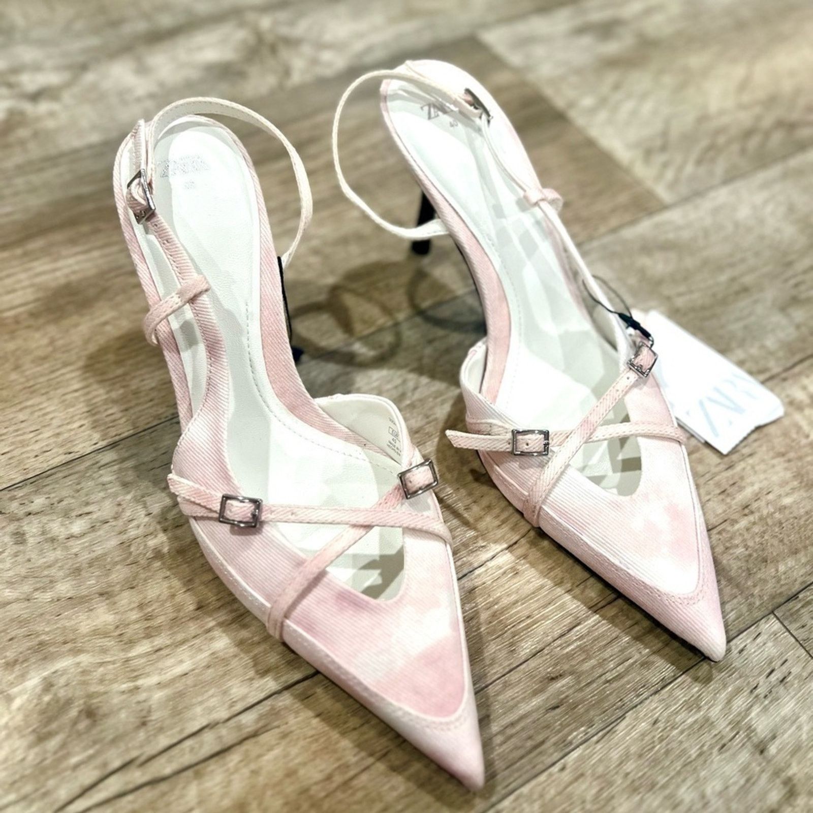 Zara Zara Pink Slingback Heels Pointed Toe Pumps NWT Size US 9 / IT 39 - 13 Thumbnail