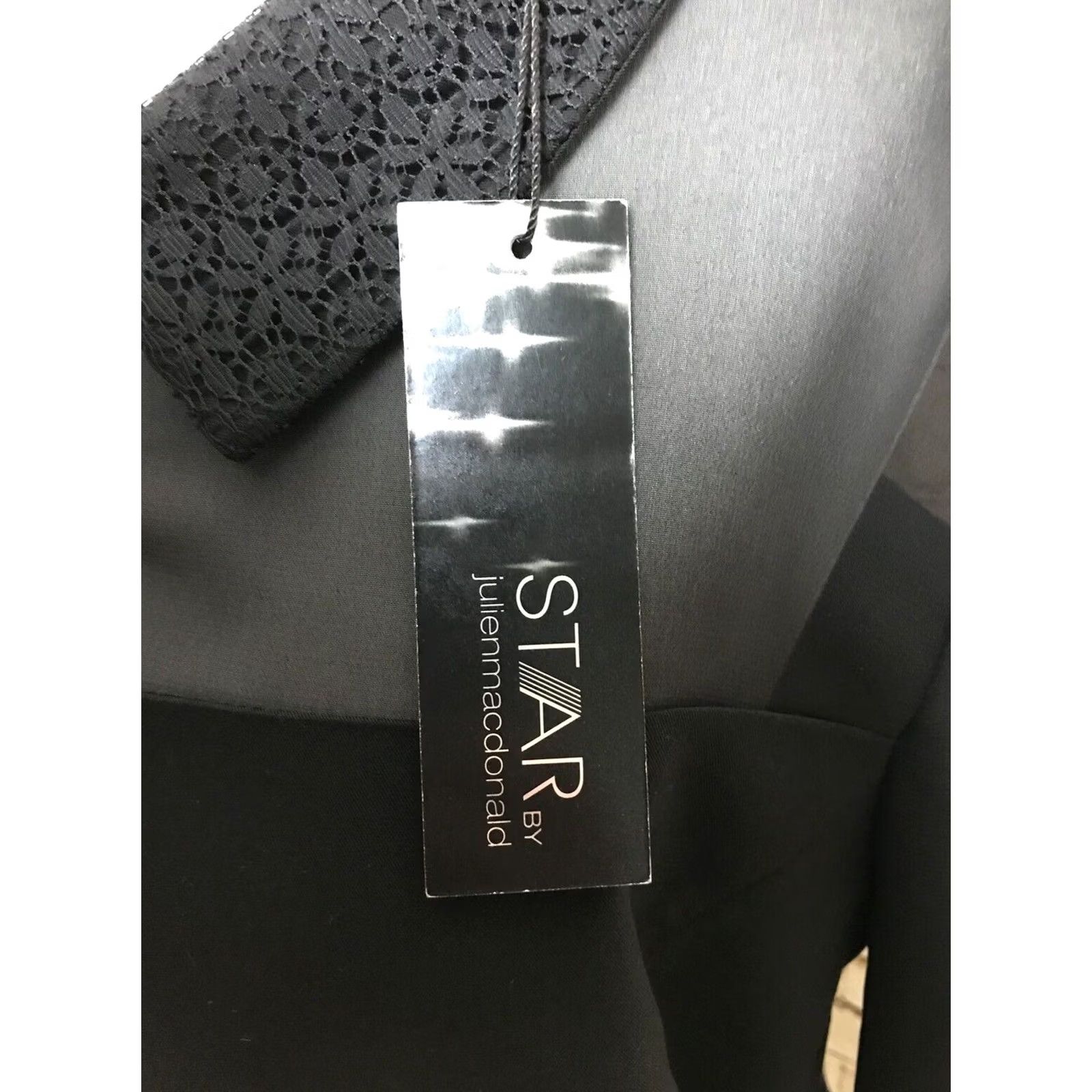 Vintage Nikes Star By Julien Macdonald Dress UK 12 Women’s Long Sleeve Sheer Black Star Pattern Dress with Defect Size XL / US 12-14 / IT 48-50 - 5 Thumbnail