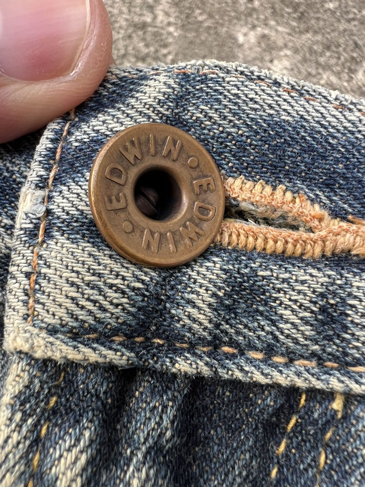 Edwin Vintage Edwin 505x Selvedge Distressed Mud Wash Jean Size US 30 / EU 46 - 13 Thumbnail