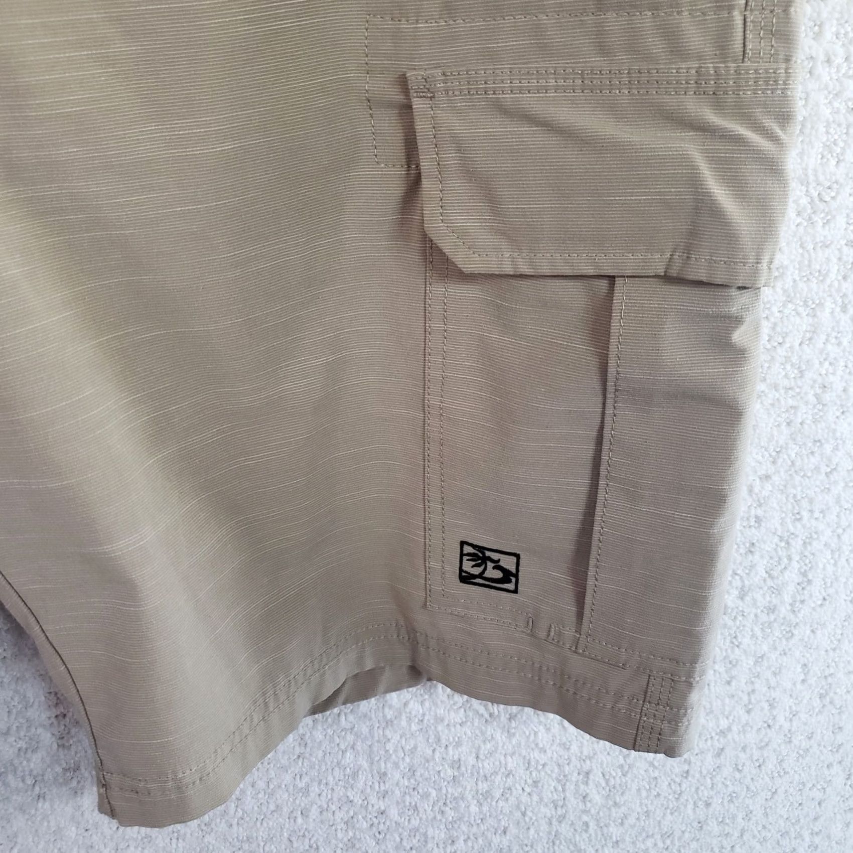 Vintage HONOLUA Cargo Shorts Men 38x10 Beige Poly Cotton Spandex Flat Front Casual Beach Size US 38 / EU 54 - 6 Thumbnail