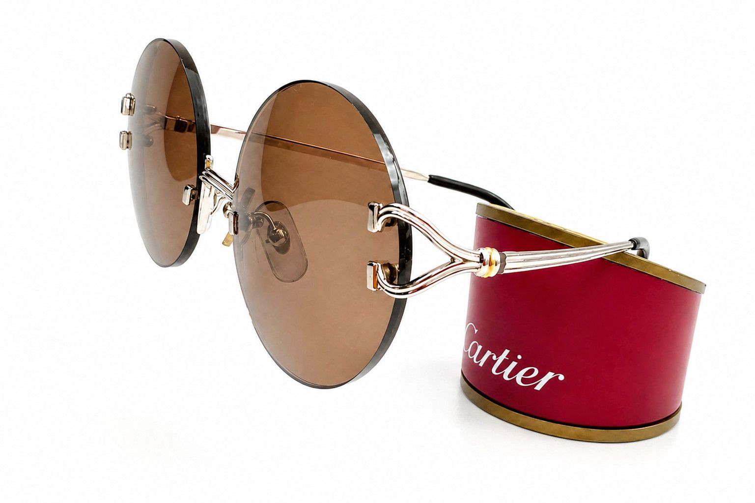 Cartier Vintage Cartier C-Decor Gold Sunglasses Size ONE SIZE - 3 Thumbnail