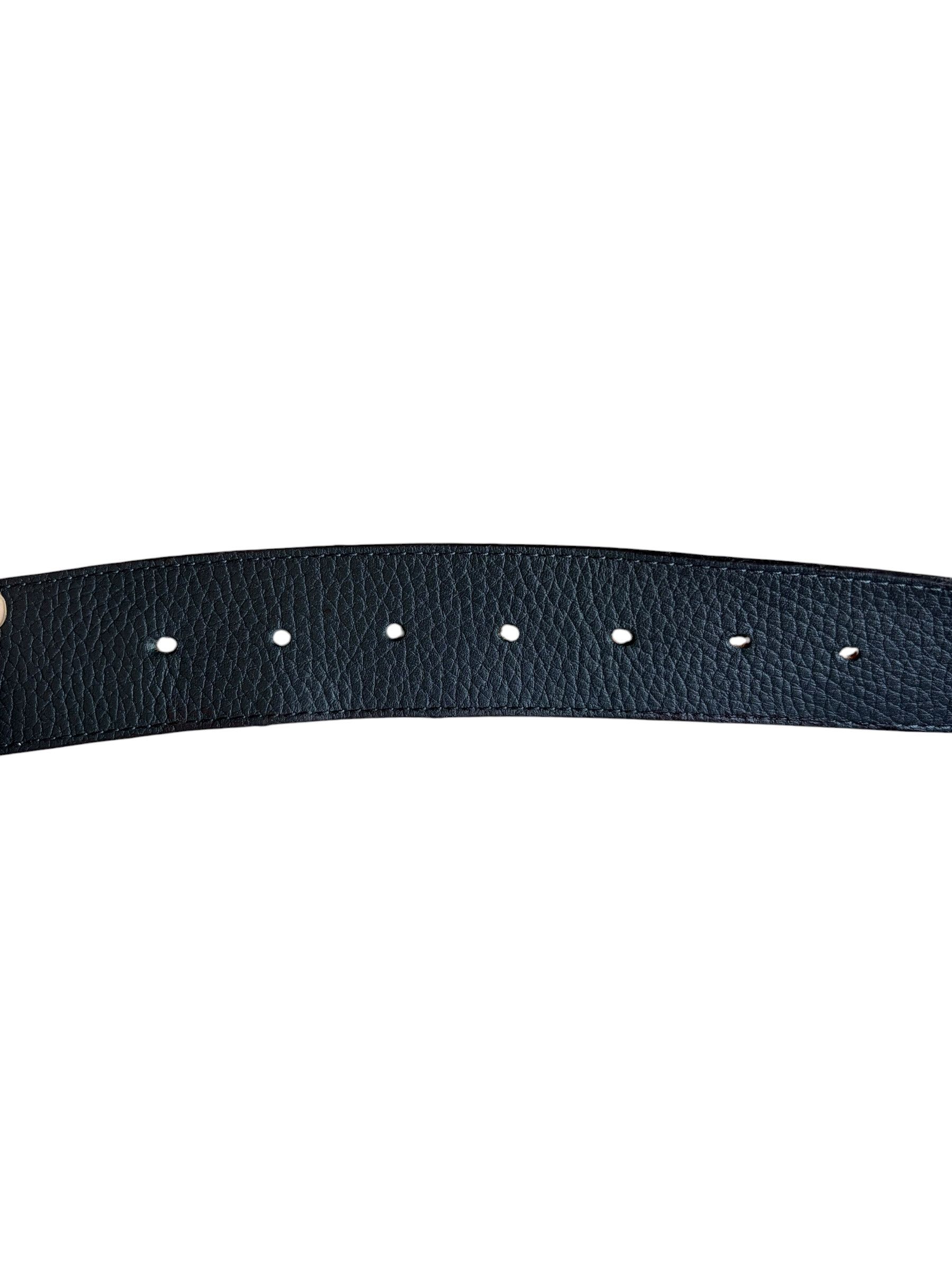 Louis Vuitton Louis Vuitton Navy & Brown Silver Reversible Belt Size 34 - 6 Thumbnail