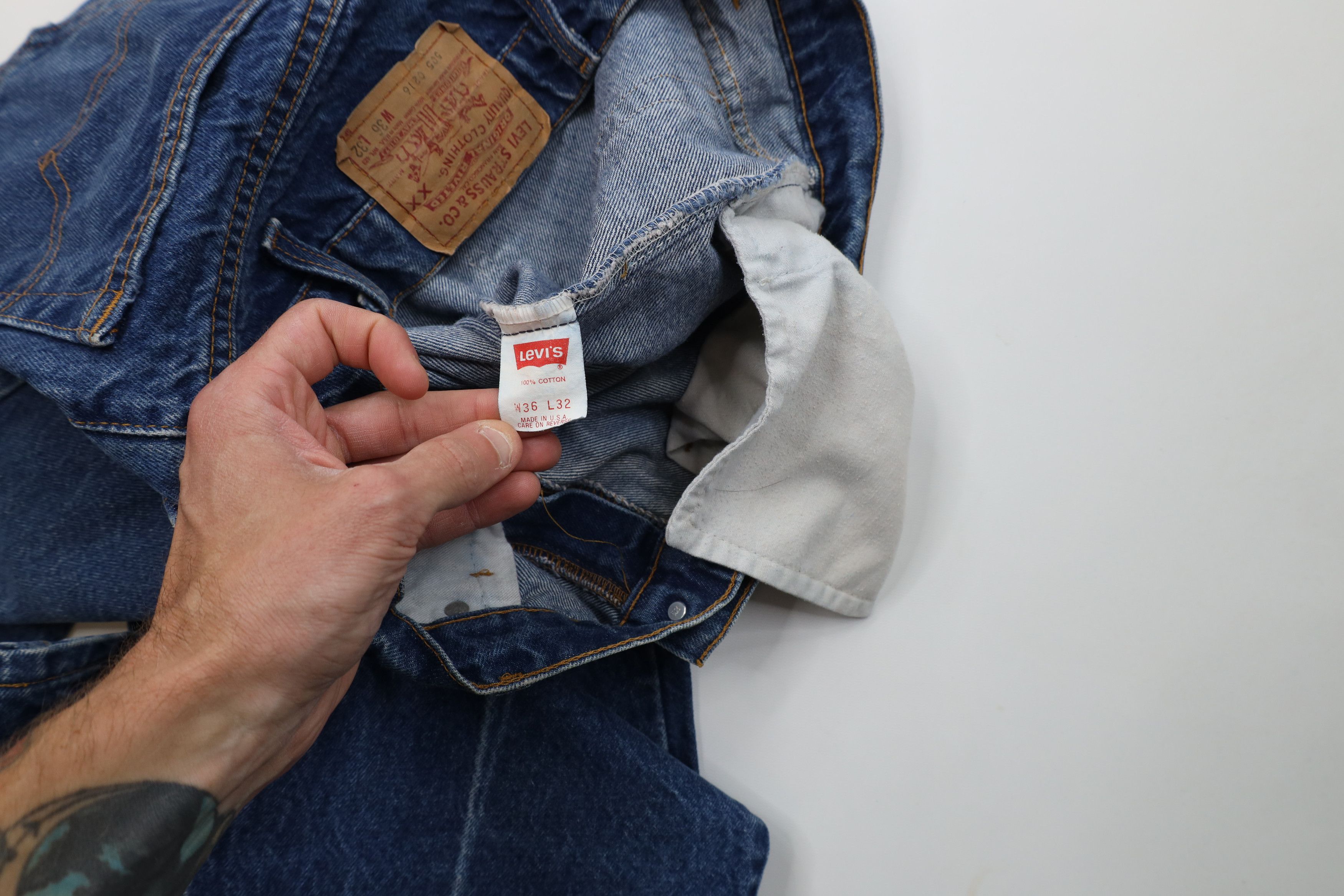 Levi's Vintage 80s Levis 505xx Regular Straight Leg Jeans USA Size US 36 / EU 52 - 7 Thumbnail