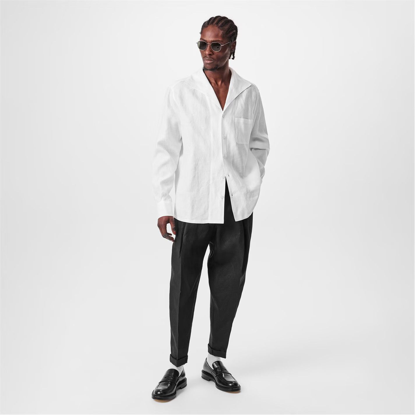 Dolce & Gabbana o1g2r1mq0426 Long Sleeve Linen Shirt in White Size US L / EU 52-54 / 3 - 5 Thumbnail