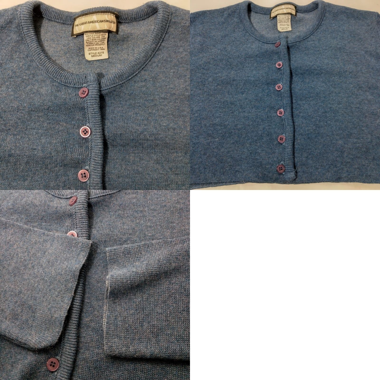 THE GREAT VINTAGE The Great American Sweater Cropped Cardigan M Blue Casual Womens Size M / US 6-8 / IT 42-44 - 8 Thumbnail