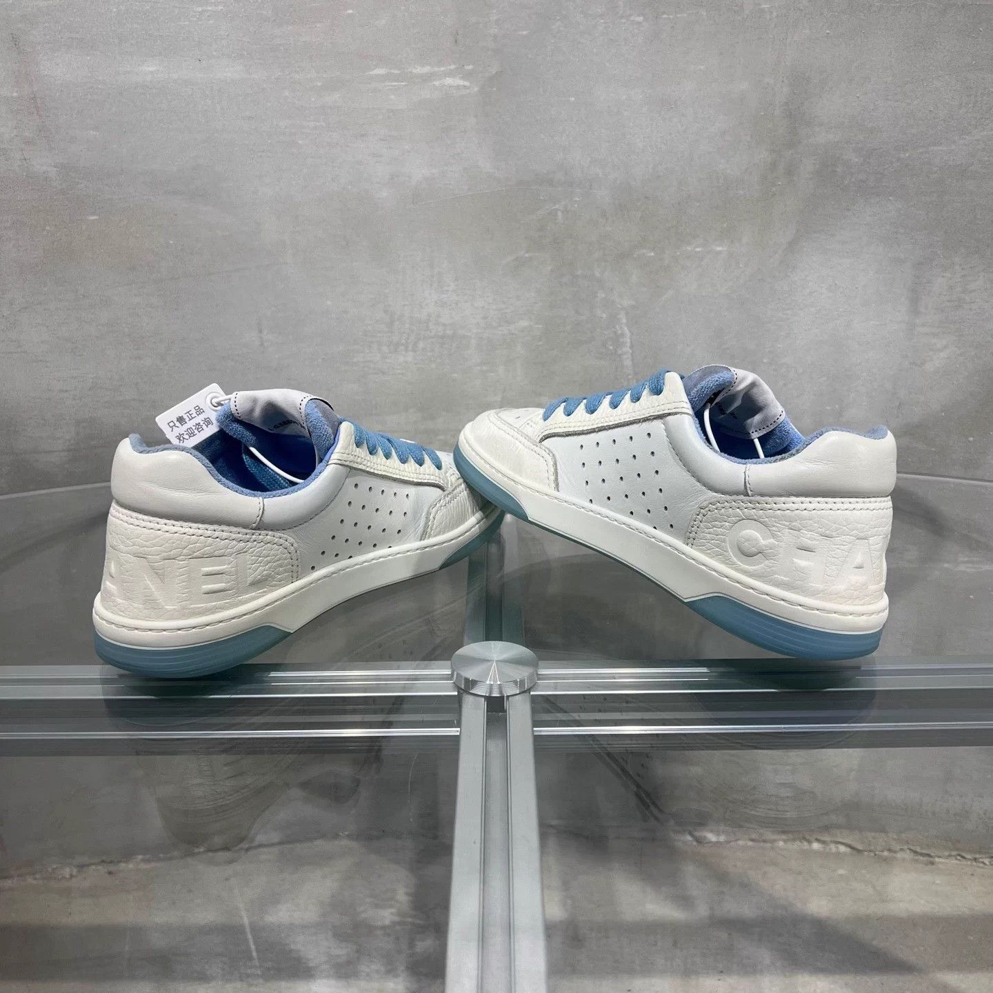Chanel CHANEL 22P White Blue Sneakers Women's 36 Size US 5 / IT 35 - 5 Thumbnail