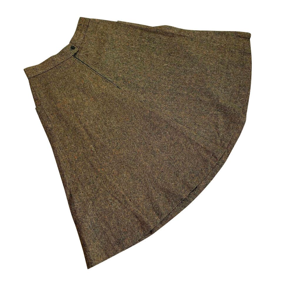 image of Vintage Sundazed (Italy) Barleycorn Tweed Gathered Circle Skirt : S in Green, Women's (Size 23)