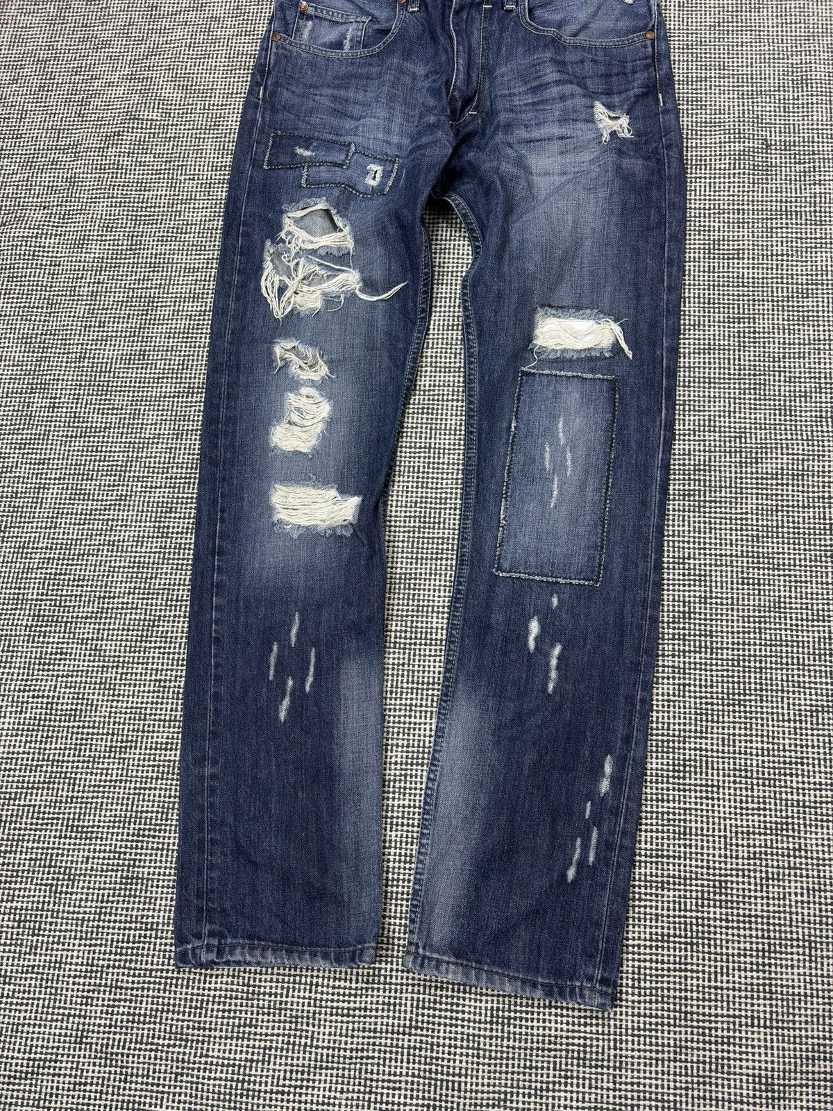 Japanese Brand patchwork distressed boro jeans harajuku style Size US 32 / EU 48 - 2 Thumbnail