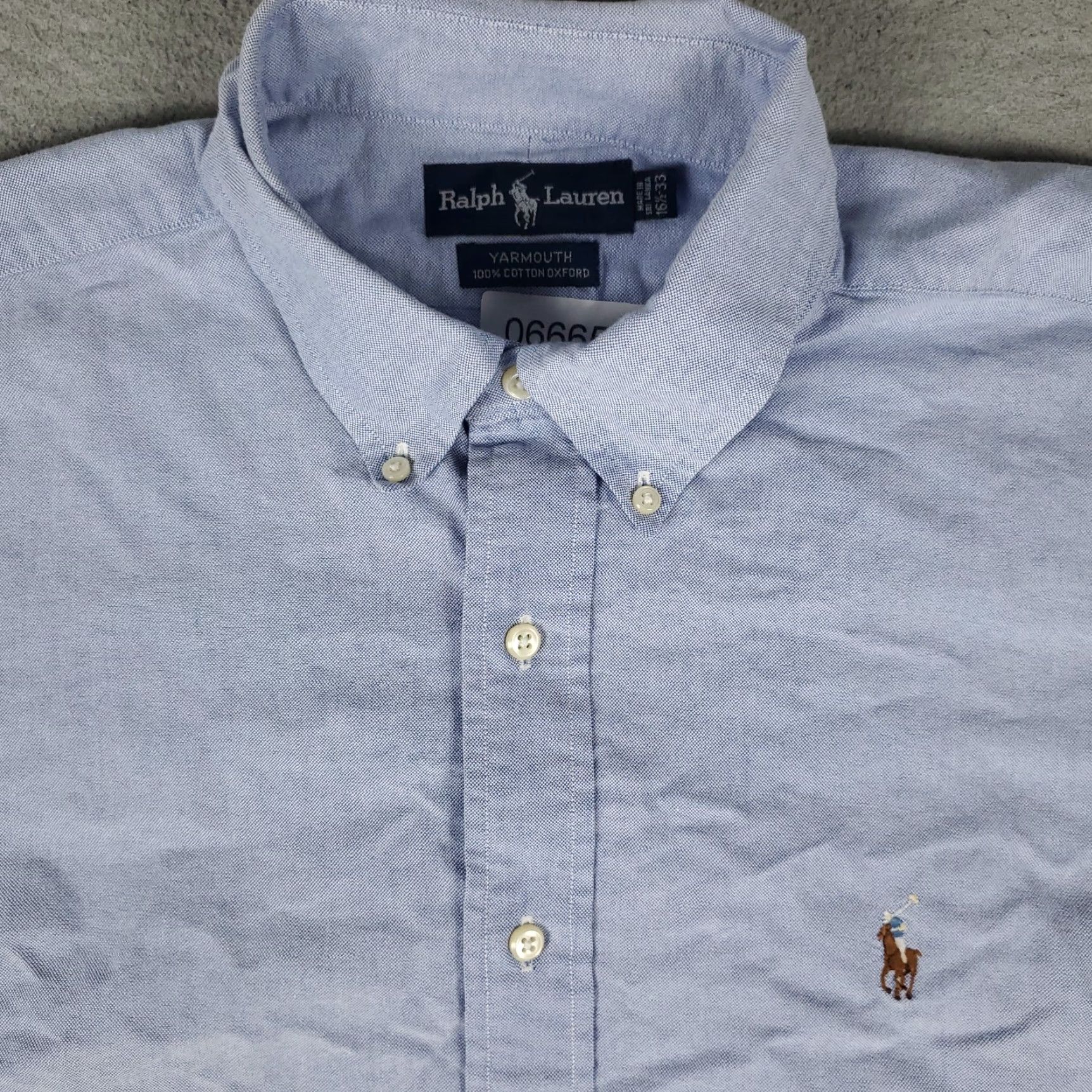 Ralph Lauren Ralph Lauren Shirt Mens 16.5 Blue Pony Dress Button Up Long Sleeve Size 46R - 2 Thumbnail