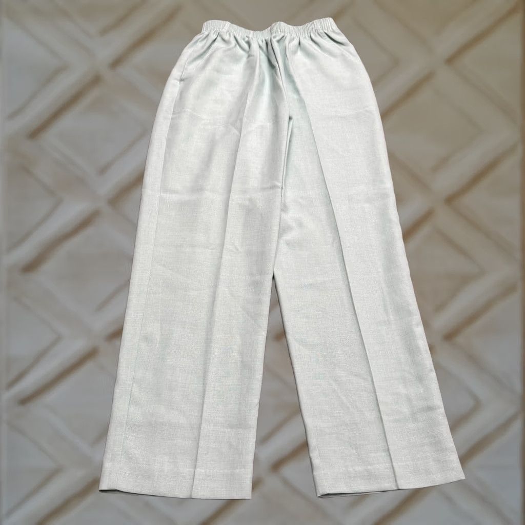 Haband VINTAGE Haband Dress Pants Women's 14 Light Green Straight Leg Pull On Size 36" / US 14 / IT 50 - 1 Thumbnail