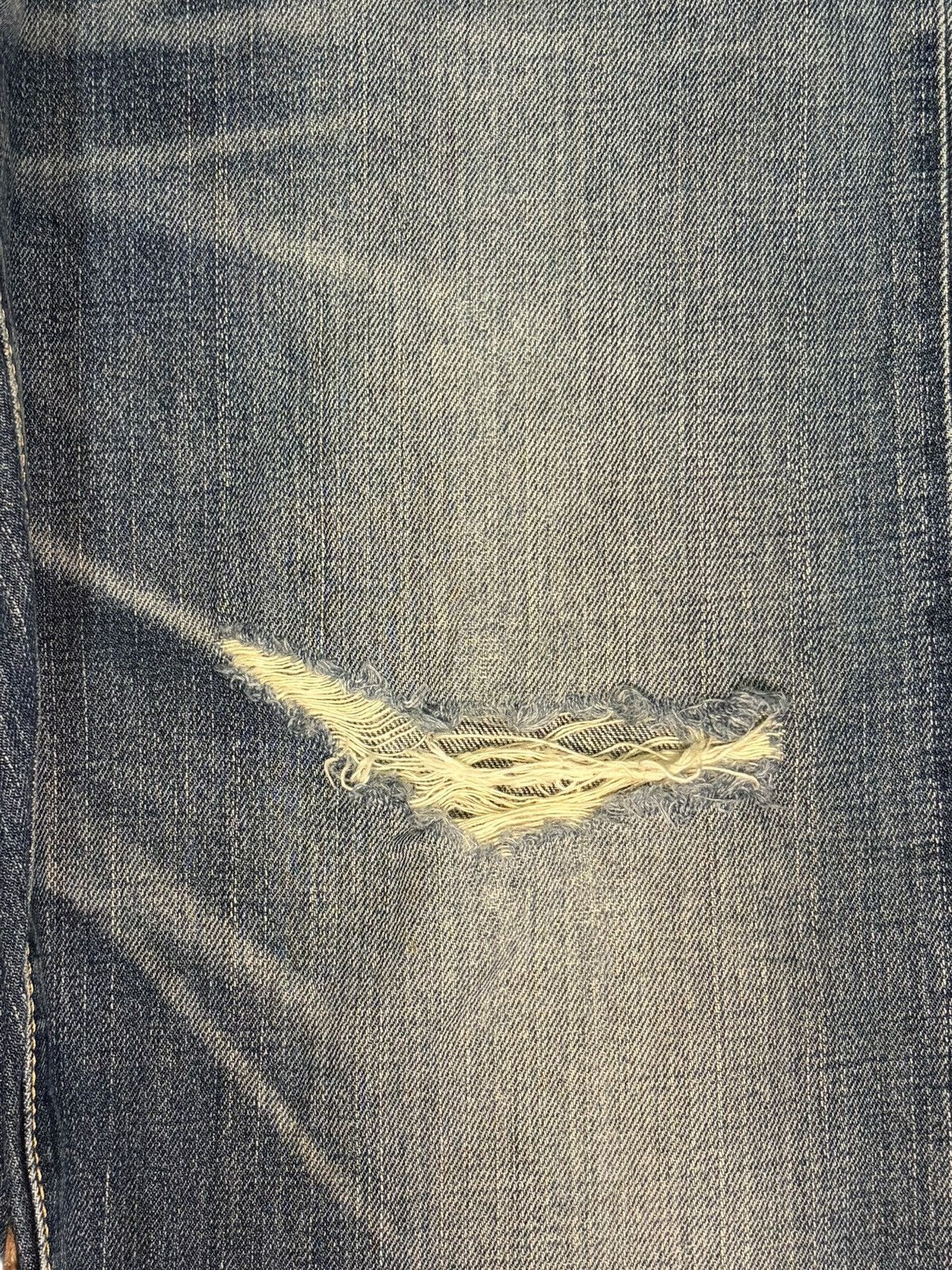 Edwin Vintage 90s Edwin 505Z Selvedge Buckle Back Distress Jeans Size US 33 - 3 Thumbnail