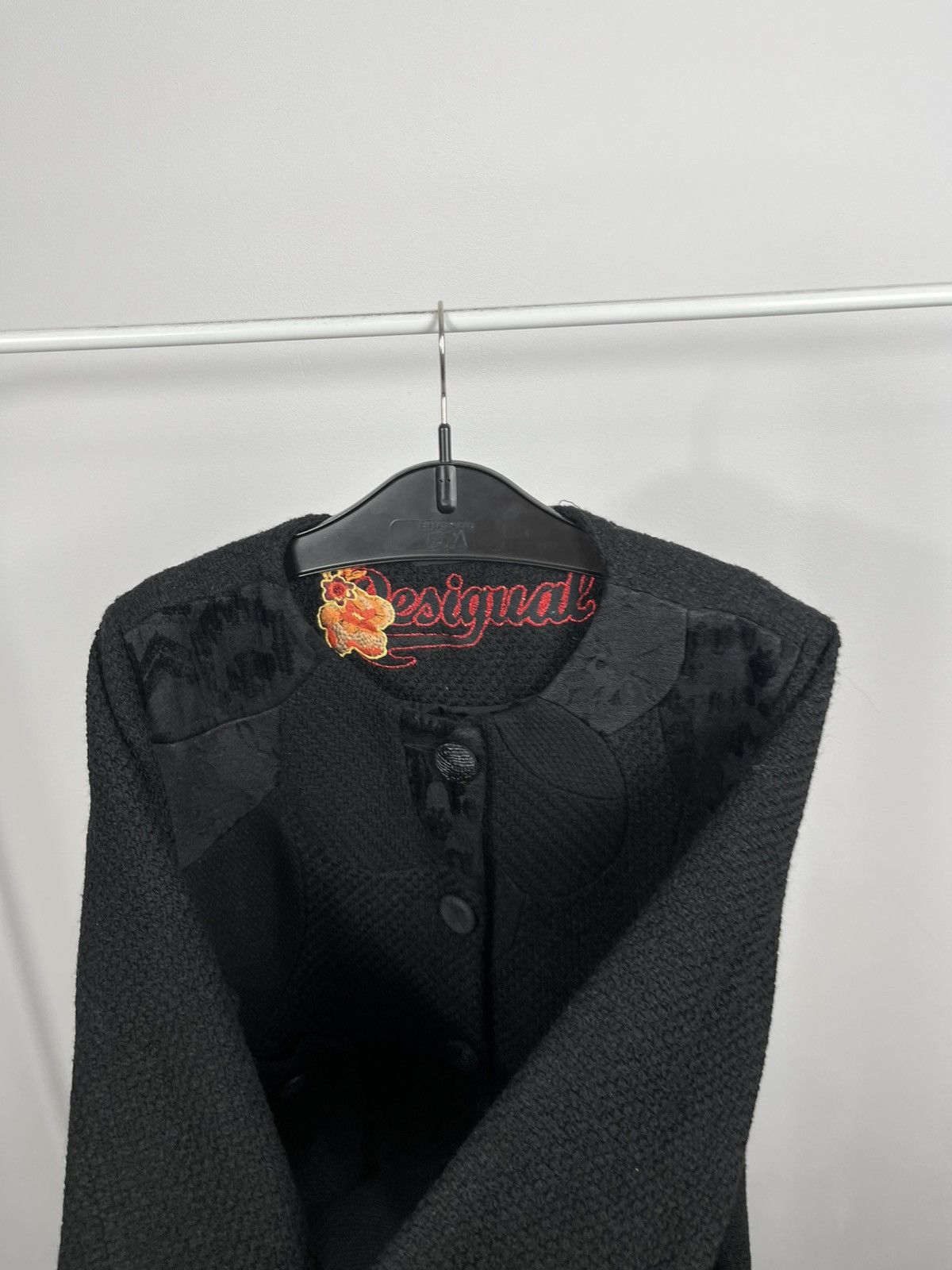 Desigual Desigual black textured long jacket with pockets size 46 Size XL / US 12-14 / IT 48-50 - 7 Thumbnail