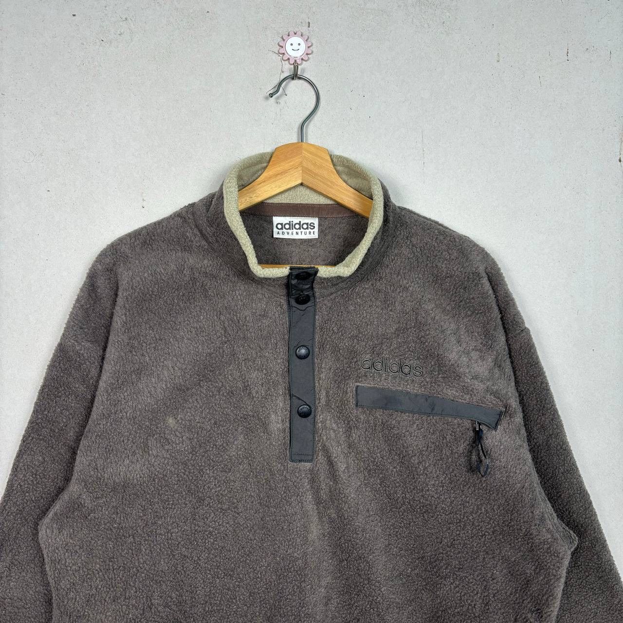 Adidas Vintage 90s Adidas Adventure Light Brown Fleece Jacket Size US L / EU 52-54 / 3 - 3 Thumbnail