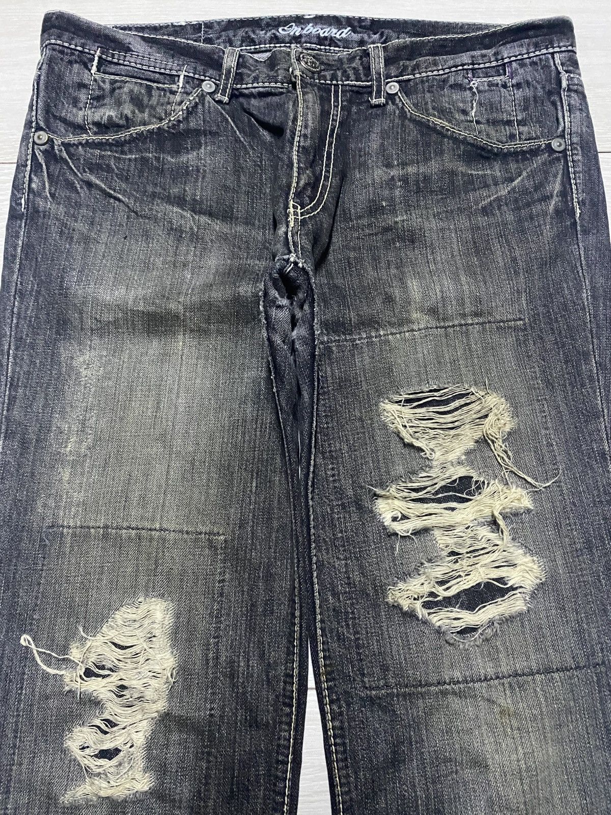 If Six Was Nine Vintage Japanese Brand On Board Patches Bootcut Flare Jeans Size US 34 / EU 50 - 3 Thumbnail