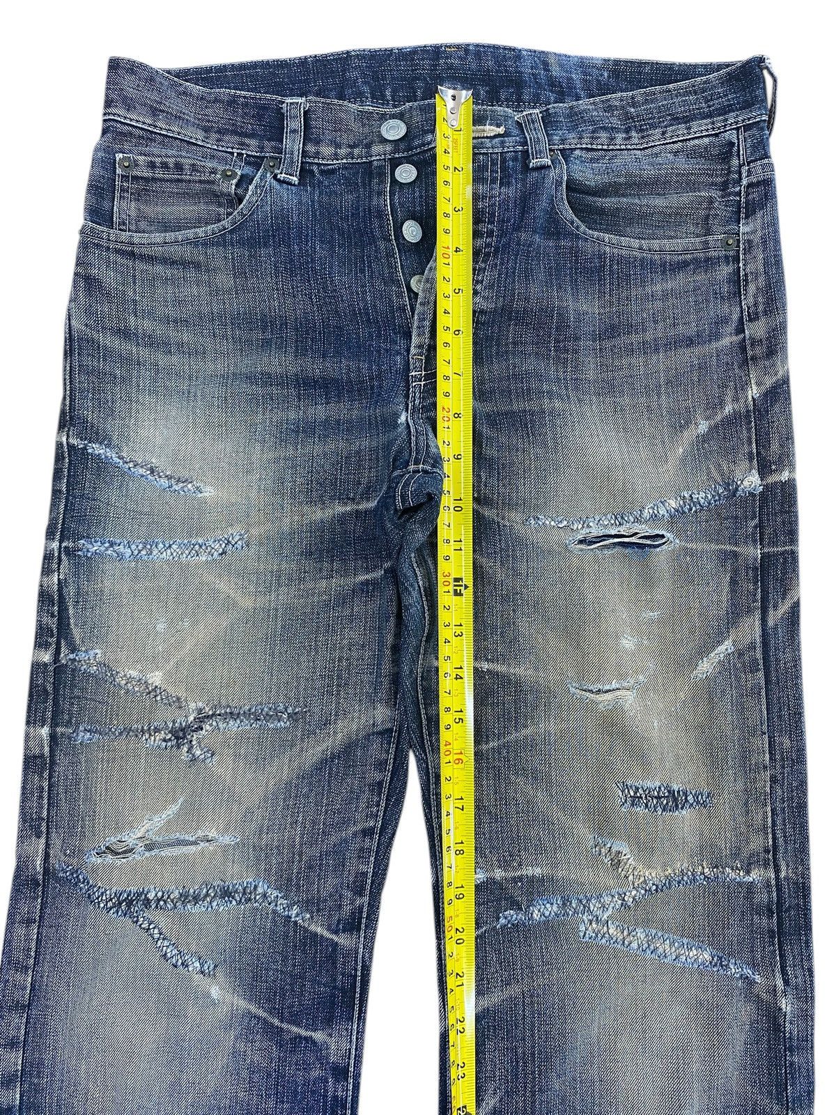 Japanese Brand Japanese Brand Whiskers Ripped Style Straight Cut Jeans Size US 33 - 6 Thumbnail
