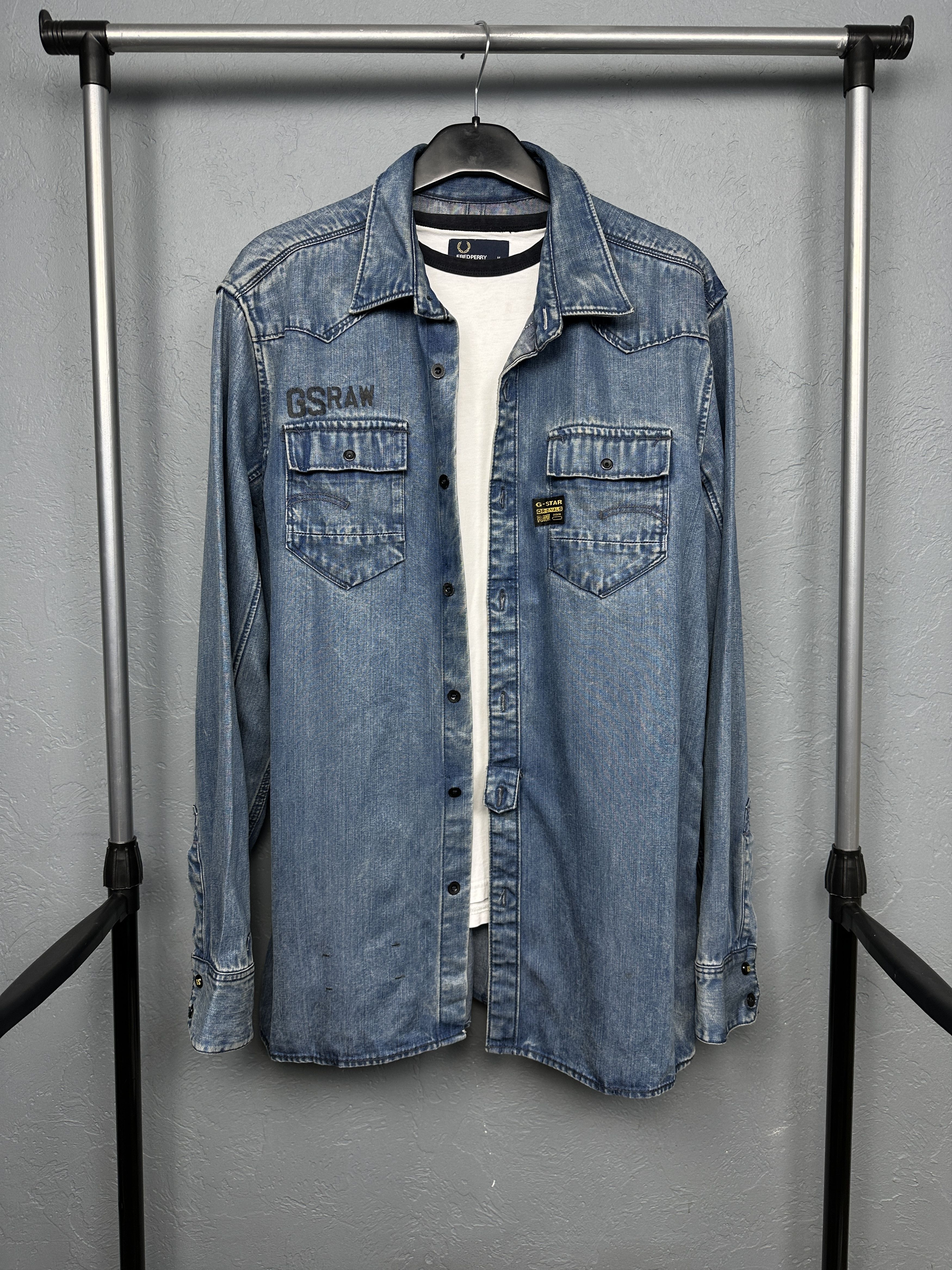 G-Star G Star Raw Mens New Midnight Brack Denim Shirt Size US XL / EU 56 / 4 - 1 Thumbnail