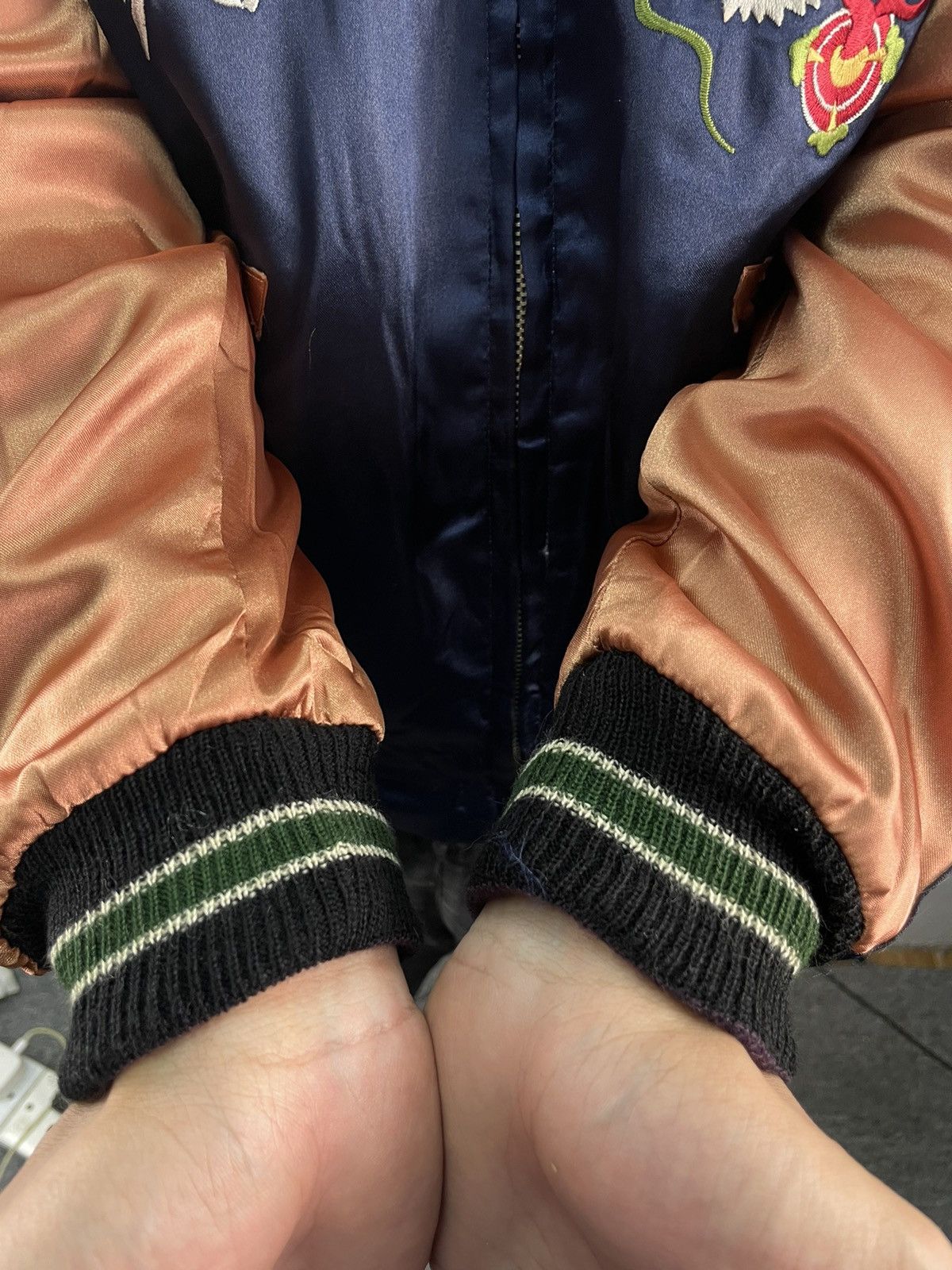 Japanese Brand Sukajan Toyo Vintage Reversible Jacket Skull Navy Tiger Size US S / EU 44-46 / 1 - 9 Thumbnail
