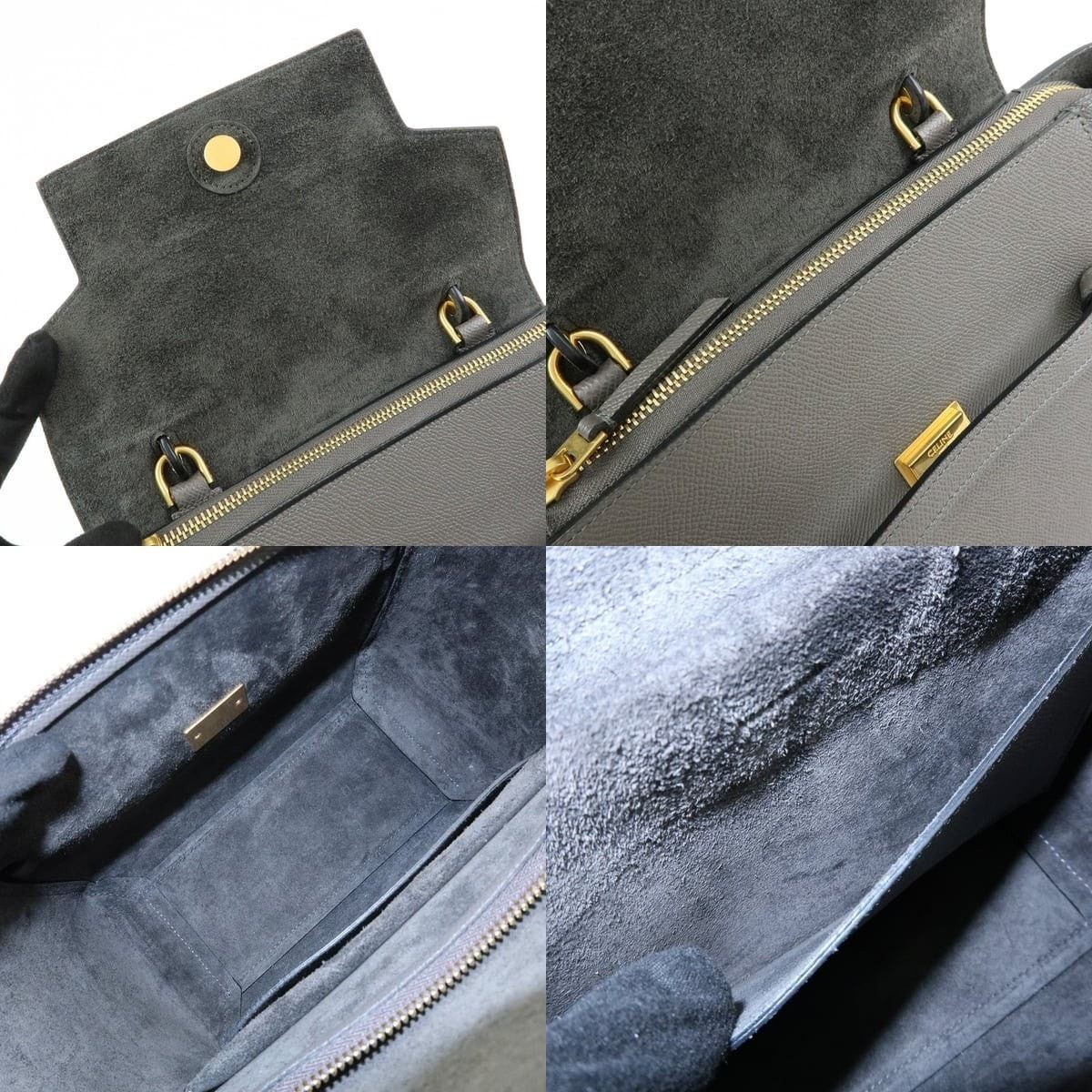 Celine Celine Micro Belt Bag Calfskin Top Handle Gray Size ONE SIZE - 7 Thumbnail