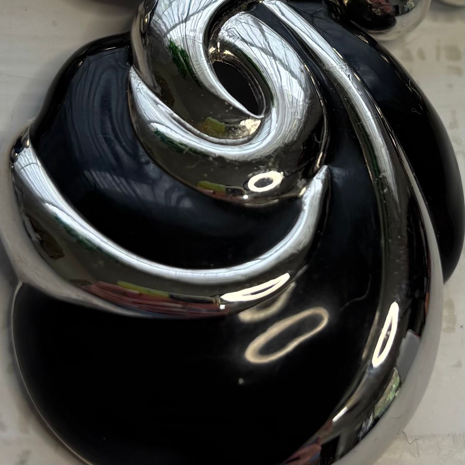 Other Vtg 1980s Napier Black & Silver Tone Swirled Disc Necklace Size ONE SIZE - 10 Thumbnail