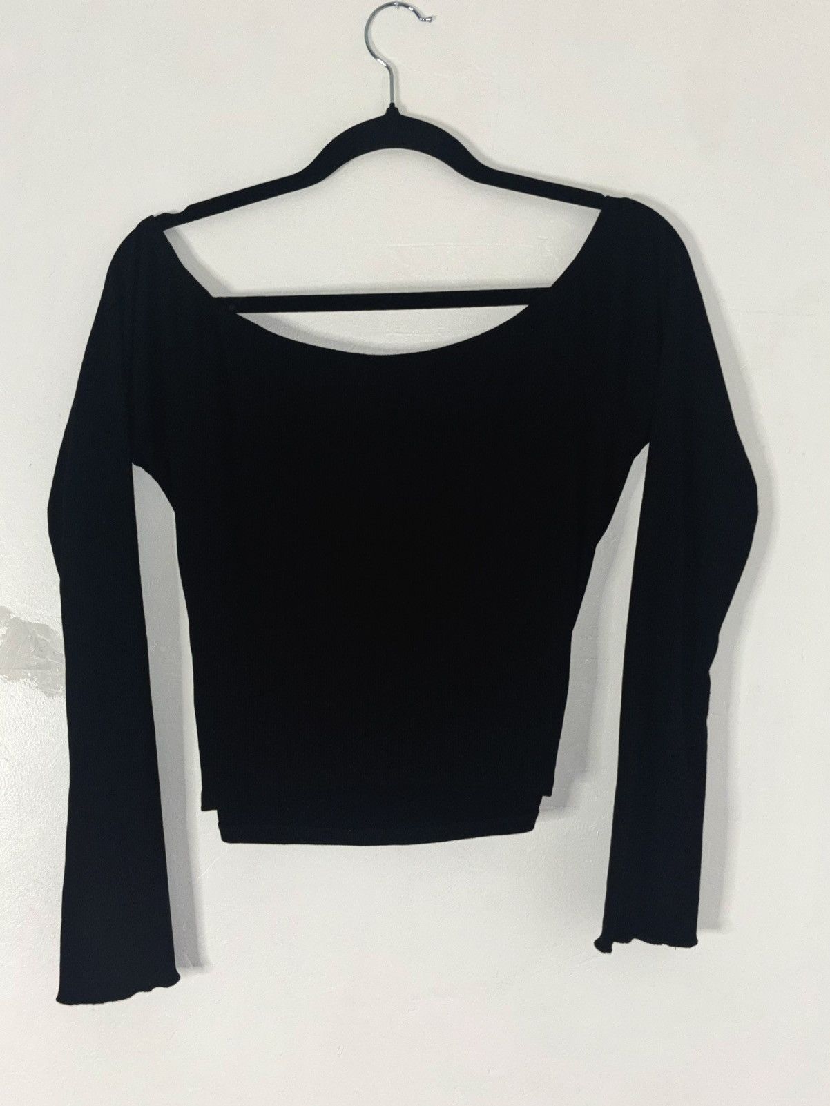 True Religion True Religion Black Off-Shoulder Rhinestone Long Sleeve Top Size M / US 6-8 / IT 42-44 - 4 Thumbnail