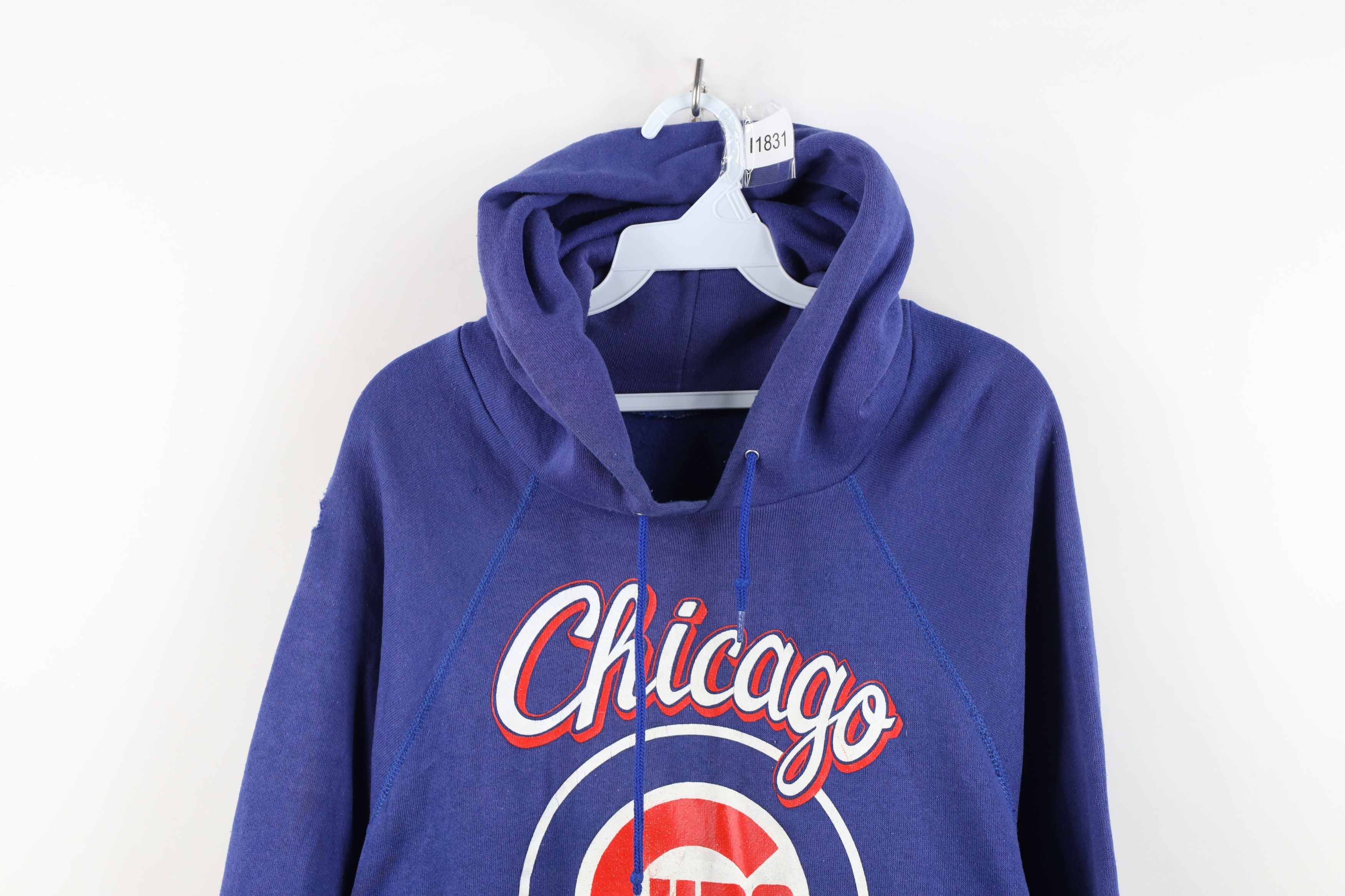 Vintage Vintage 80s Chicago Cubs Baseball Hoodie Sweatshirt Blue USA Size US XL / EU 56 / 4 - 2 Thumbnail