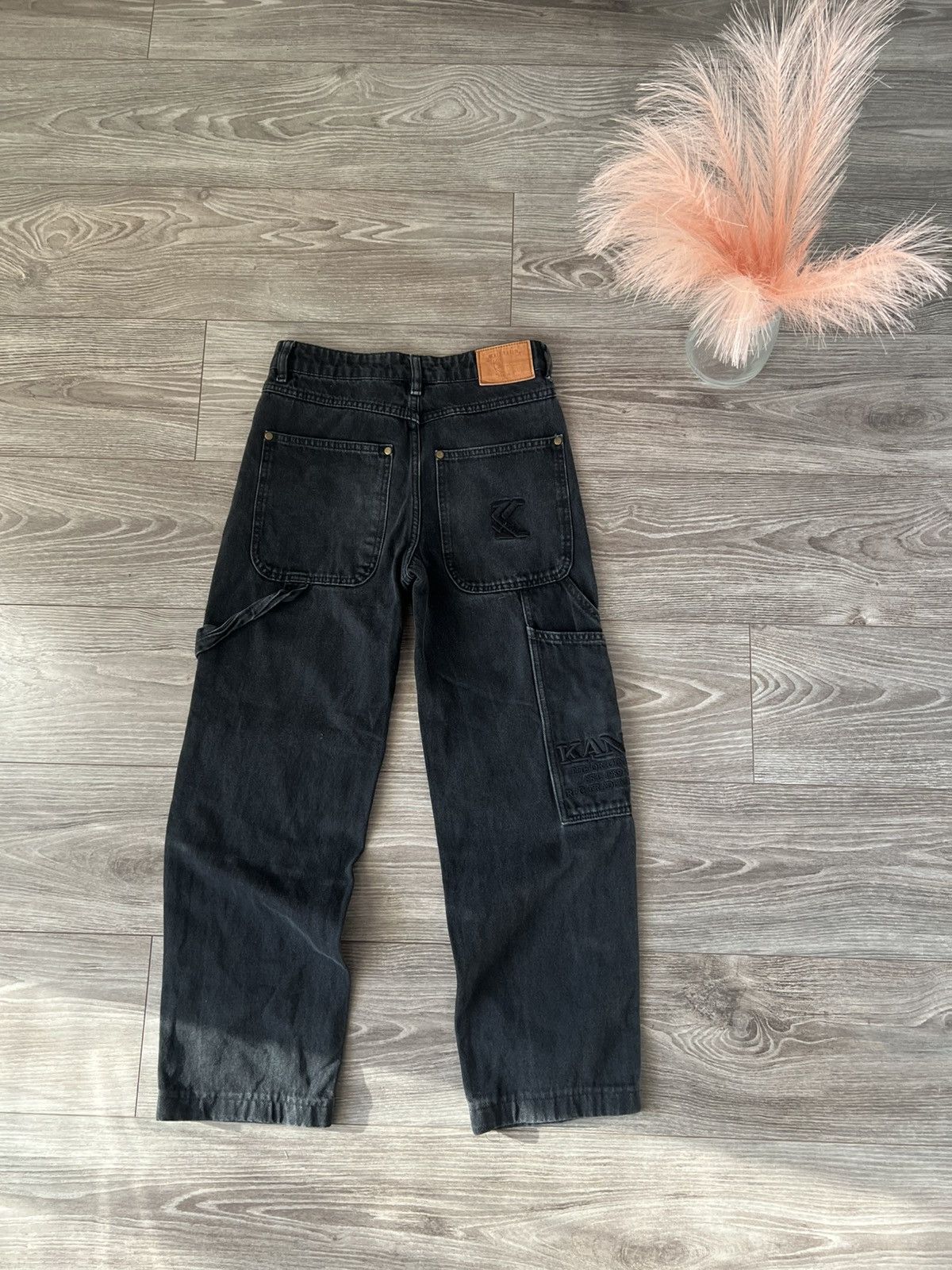 パンツ archive grunge baggy black denim pants Archive grunge baggy black denim pants