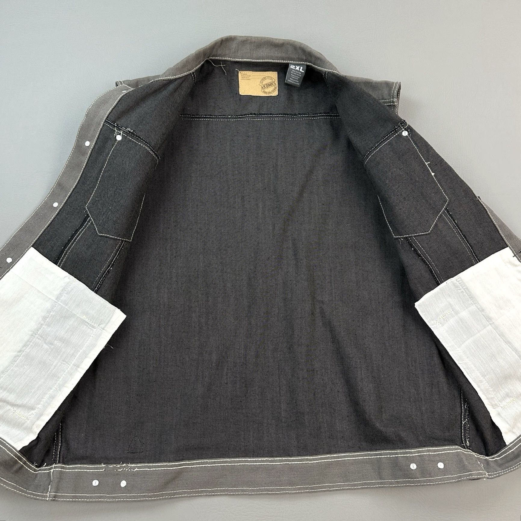 Akademiks VINTAGE Akademiks Vest Mens 2XL Gray Denim Hip Hop Streetwear Y2K AKDMKS Shirt? Size US XXL / EU 58 / 5 - 5 Thumbnail