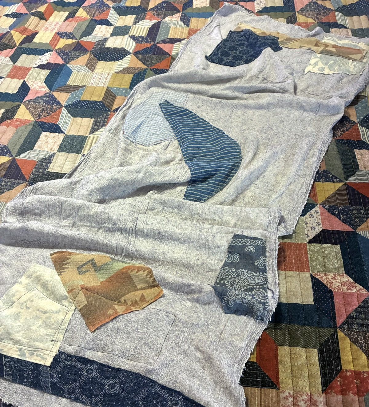 Polo Ralph Lauren CUSTOM POLO RALPH LAUREN PATCHWORK SCARF Size ONE SIZE - 4 Thumbnail