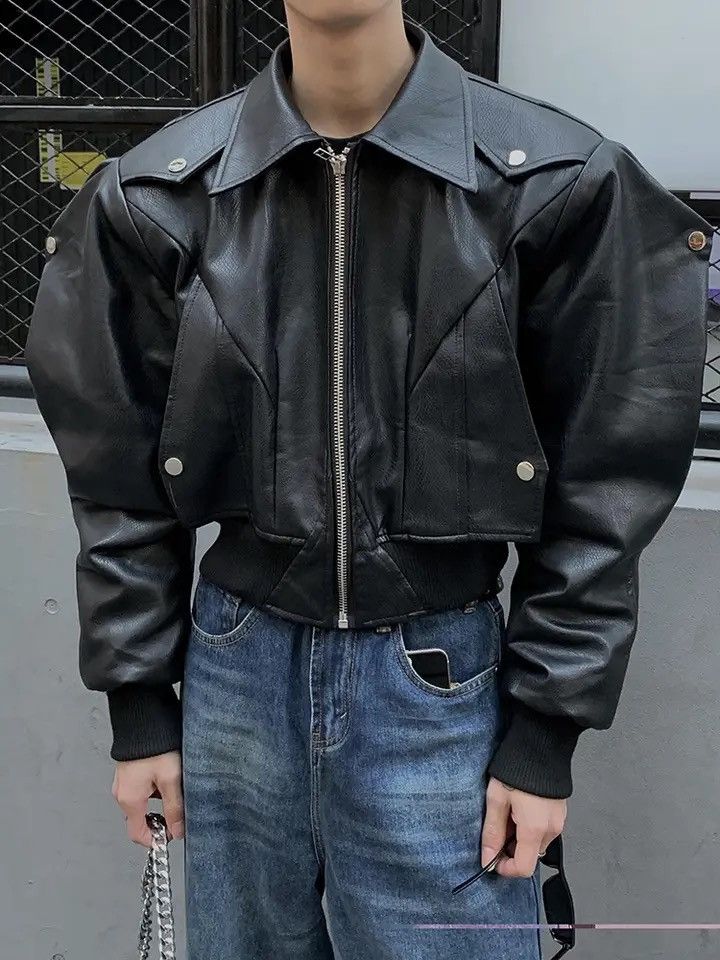 Japanese Brand PU Leather Jacket Coat Streetwear Zipper Size US L / EU 52-54 / 3 - 2 Thumbnail