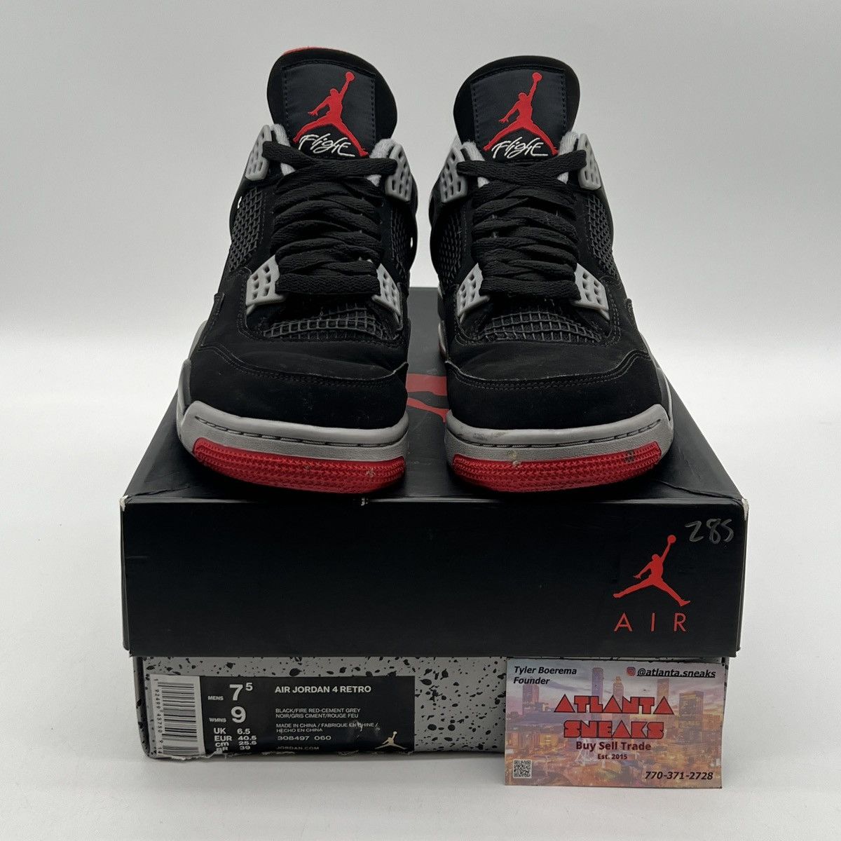 Jordan Brand Air Jordan 4 bred Size US 7.5 / EU 40-41 - 2 Thumbnail