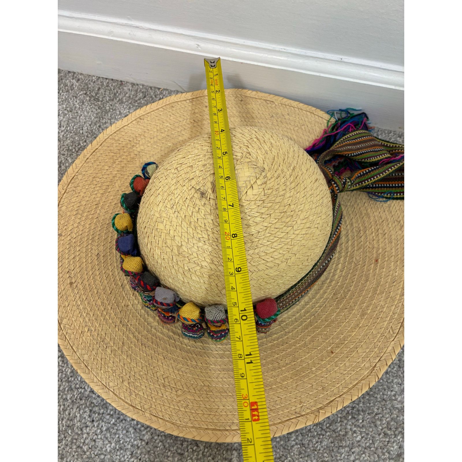 Other Guatemalan Worry Doll Woven Straw Hat Travel Tourist EUC Size ONE SIZE - 5 Thumbnail