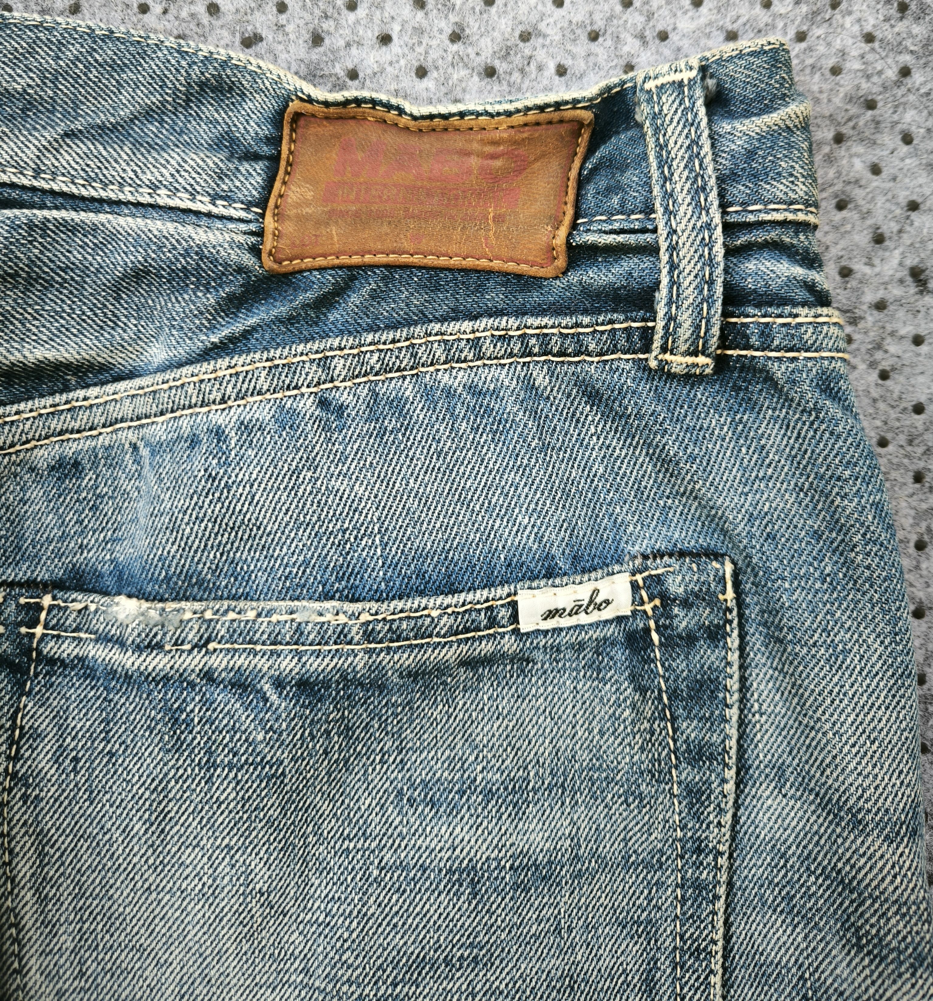 Japanese Brand MABO International distressed selvedge jeans Size US 33 - 11 Thumbnail