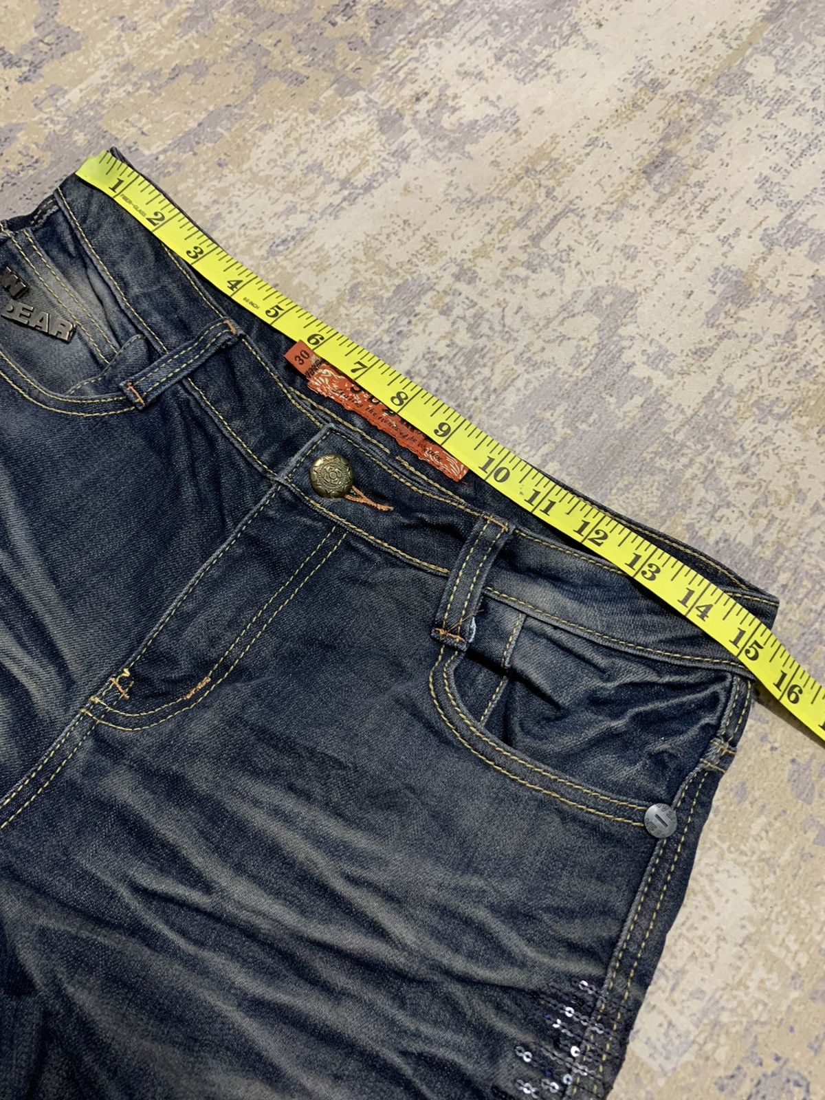 If Six Was Nine × Le Grande Bleu (L.G.B.) × Tornado Mart Japanese Brand JDZM Tornado Mart Style Lace Jeans 30x32 Size 30" / US 8 / IT 44 - 12 Thumbnail