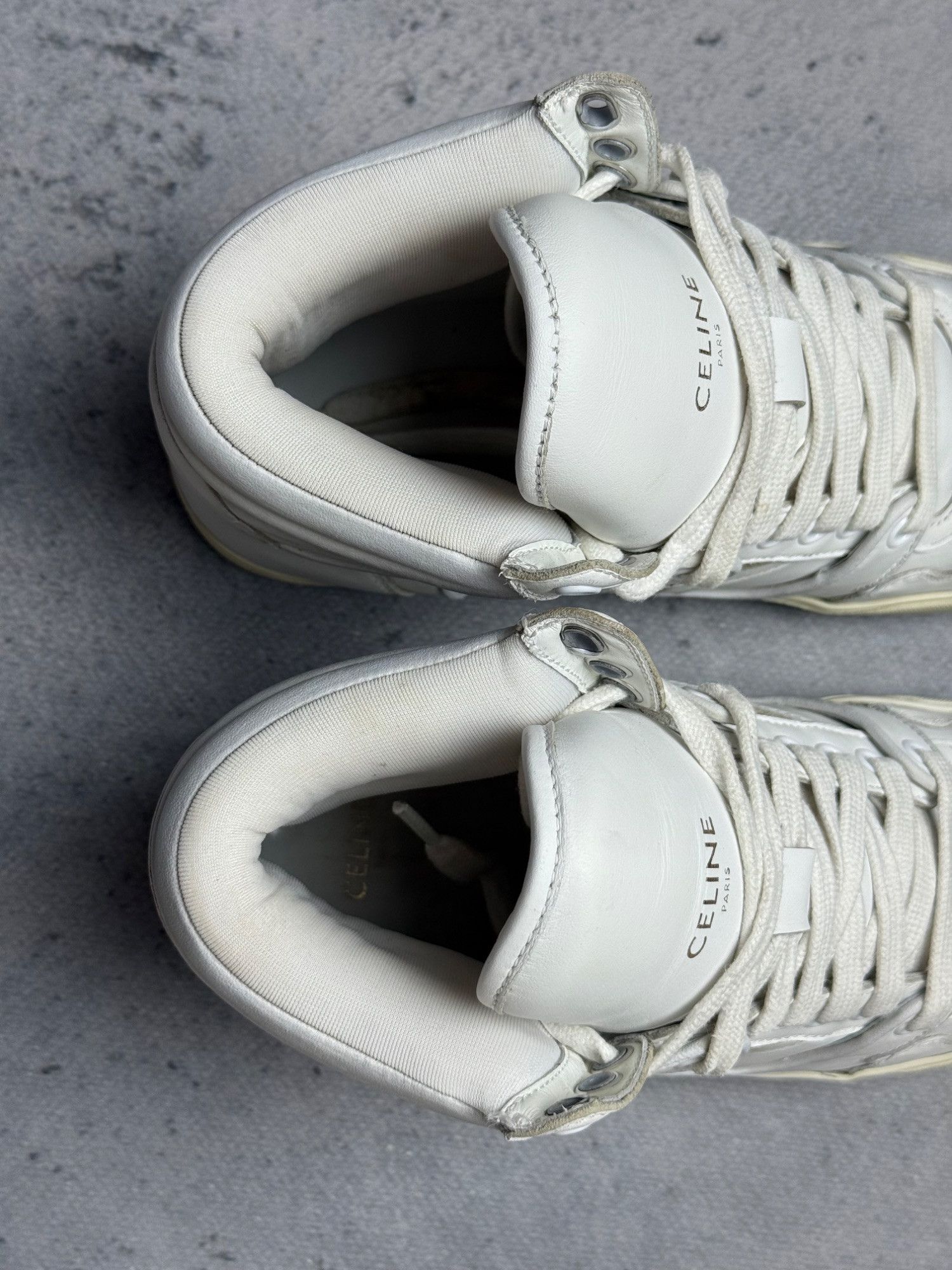 Celine Celine Break White Leather High-Top Sneakers Size 37 Luxury Size US 7 / IT 37 - 12 Thumbnail