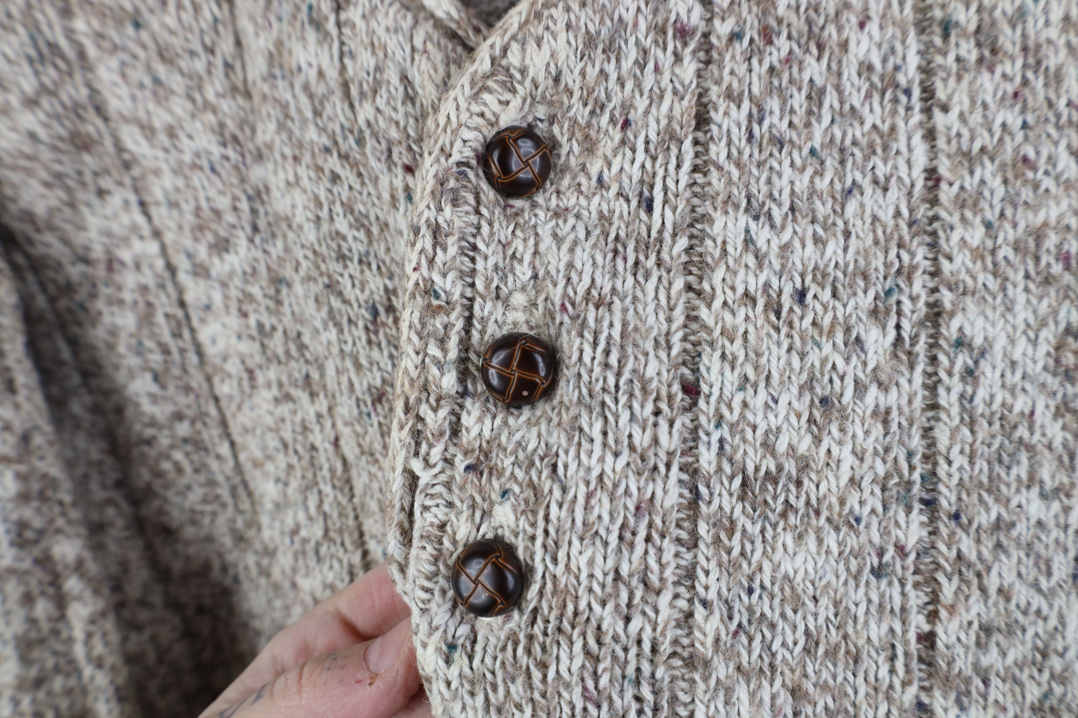 Vintage Vintage 90s Streetwear Marled Knit Henley Sweater Fleck Size L / US 10 / IT 46 - 4 Thumbnail