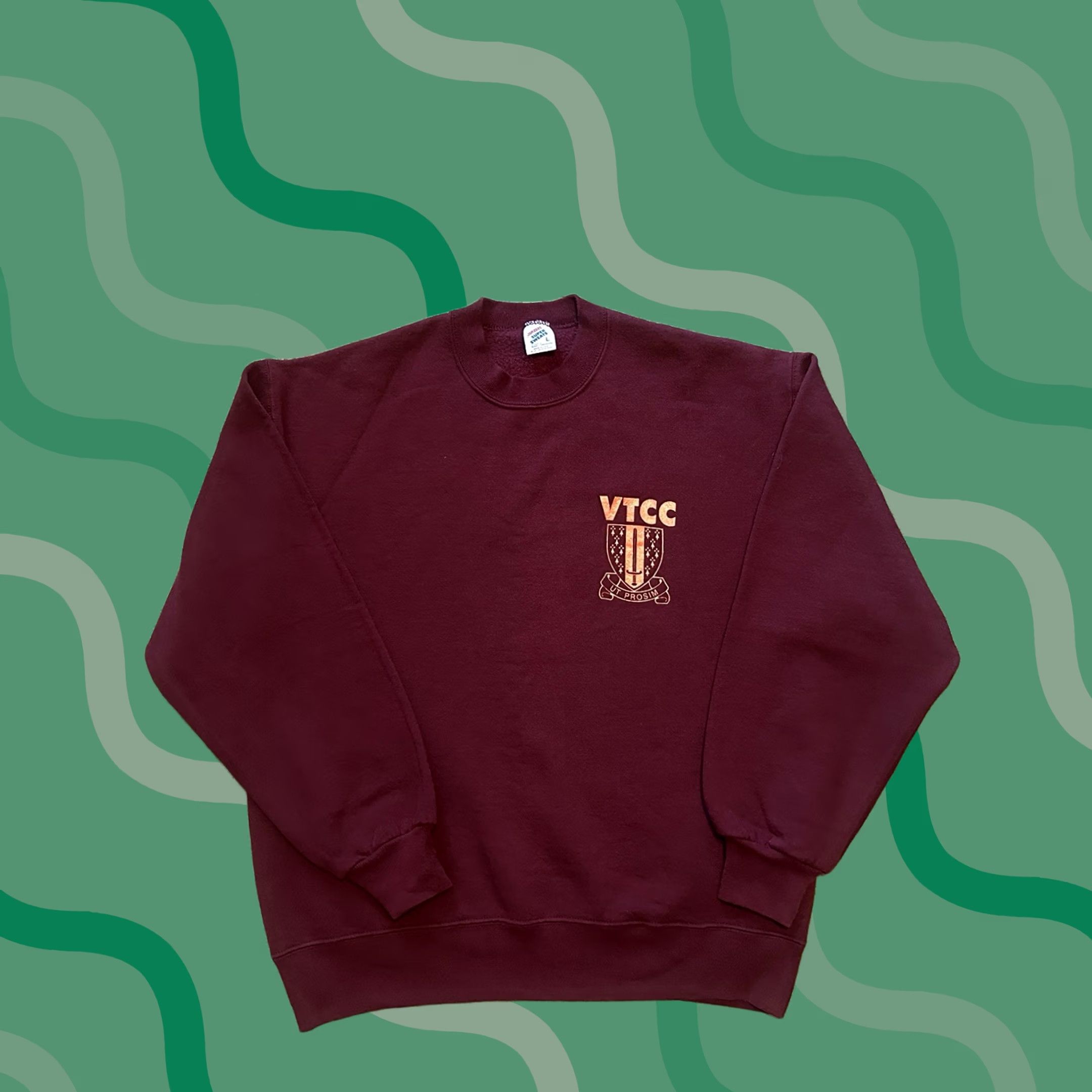 Jerzees VINTAGE Virginia Tech Sweatshirt Mens Pullover Crewneck Burgundy 90s JERZEES Logo Graphic Print University Mens Regular Size L Size US L / EU 52-54 / 3 - 1 Thumbnail