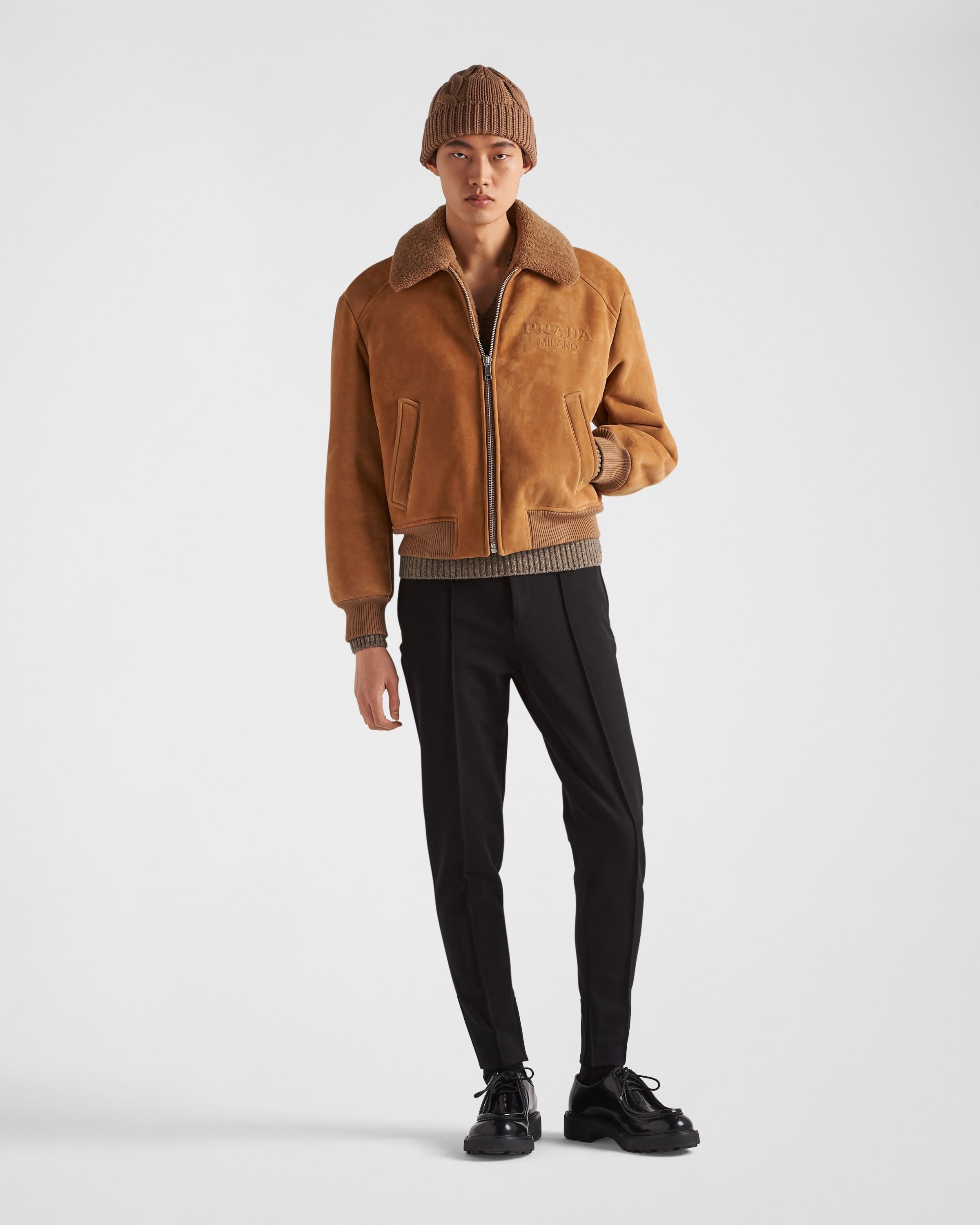 Prada o1la1rc1a0925 Shearling Jacket in Camel Size US L / EU 52-54 / 3 - 2 Thumbnail