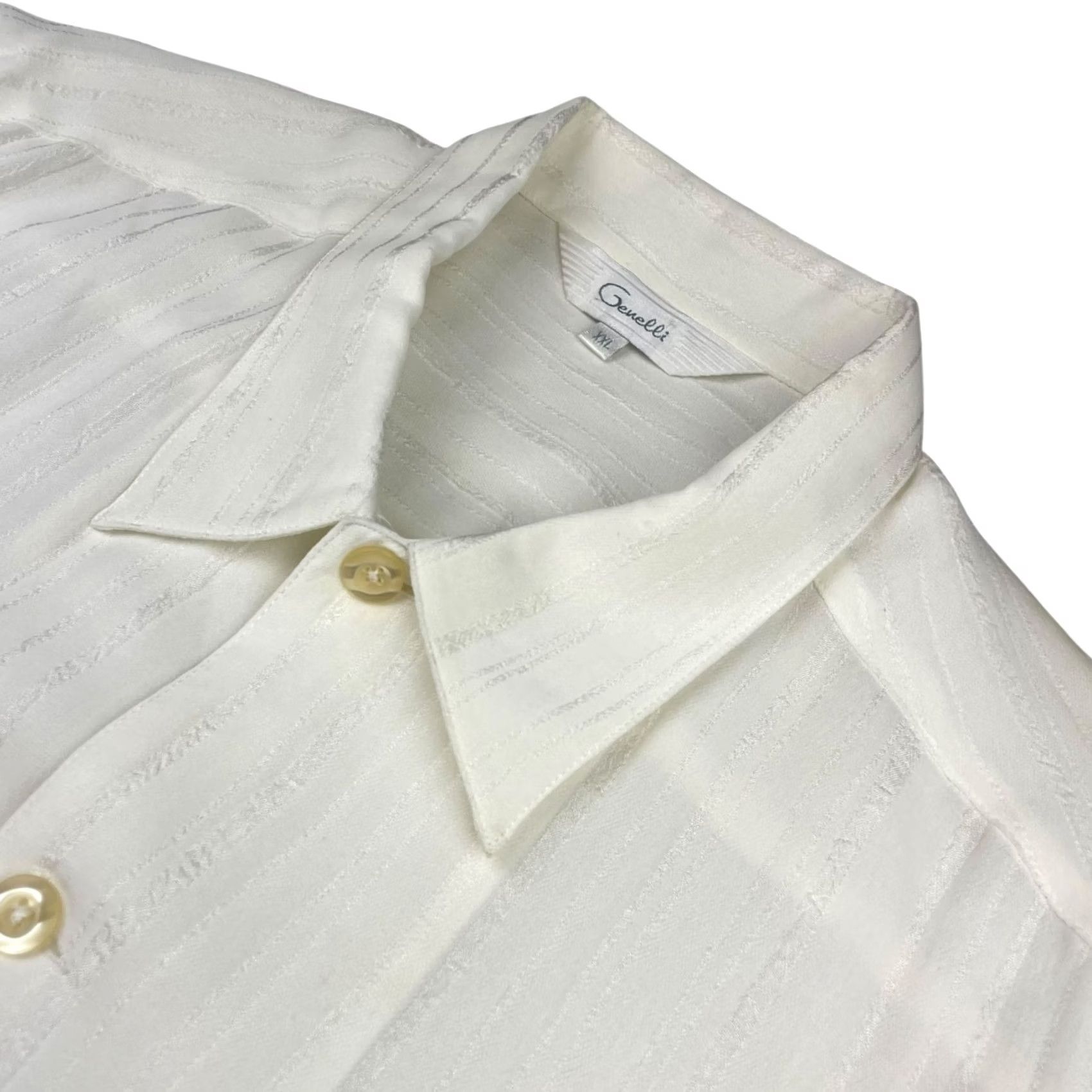 Vintage VINTAGE Genelli Men's Button Shirt Ivory 2XL Short Sleeve 100% Rayon Paisley Button-Up Shirt Size US XXL / EU 58 / 5 - 2 Thumbnail